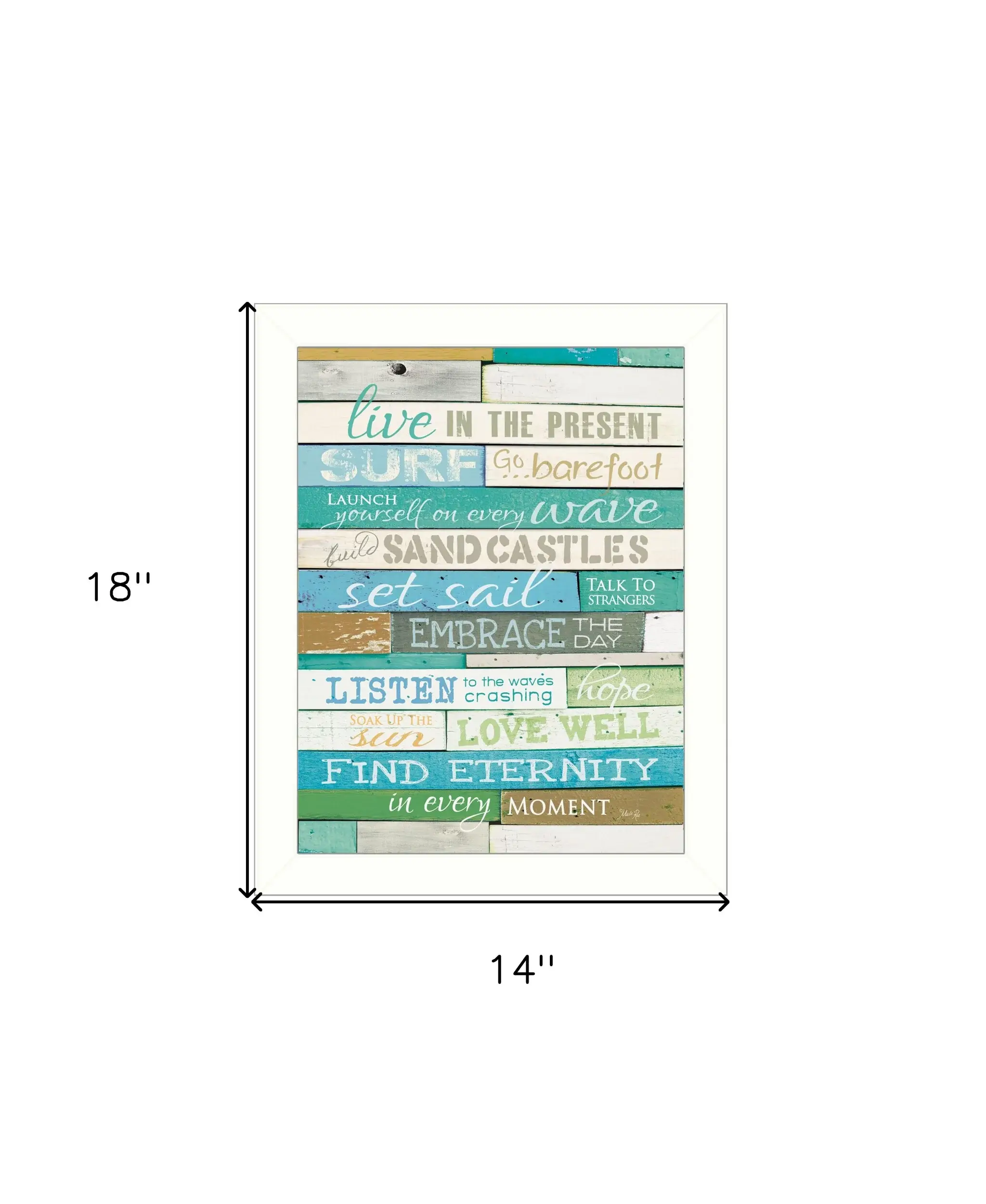 Live in the Present 4 White Framed Print Wall Art - Image 6
