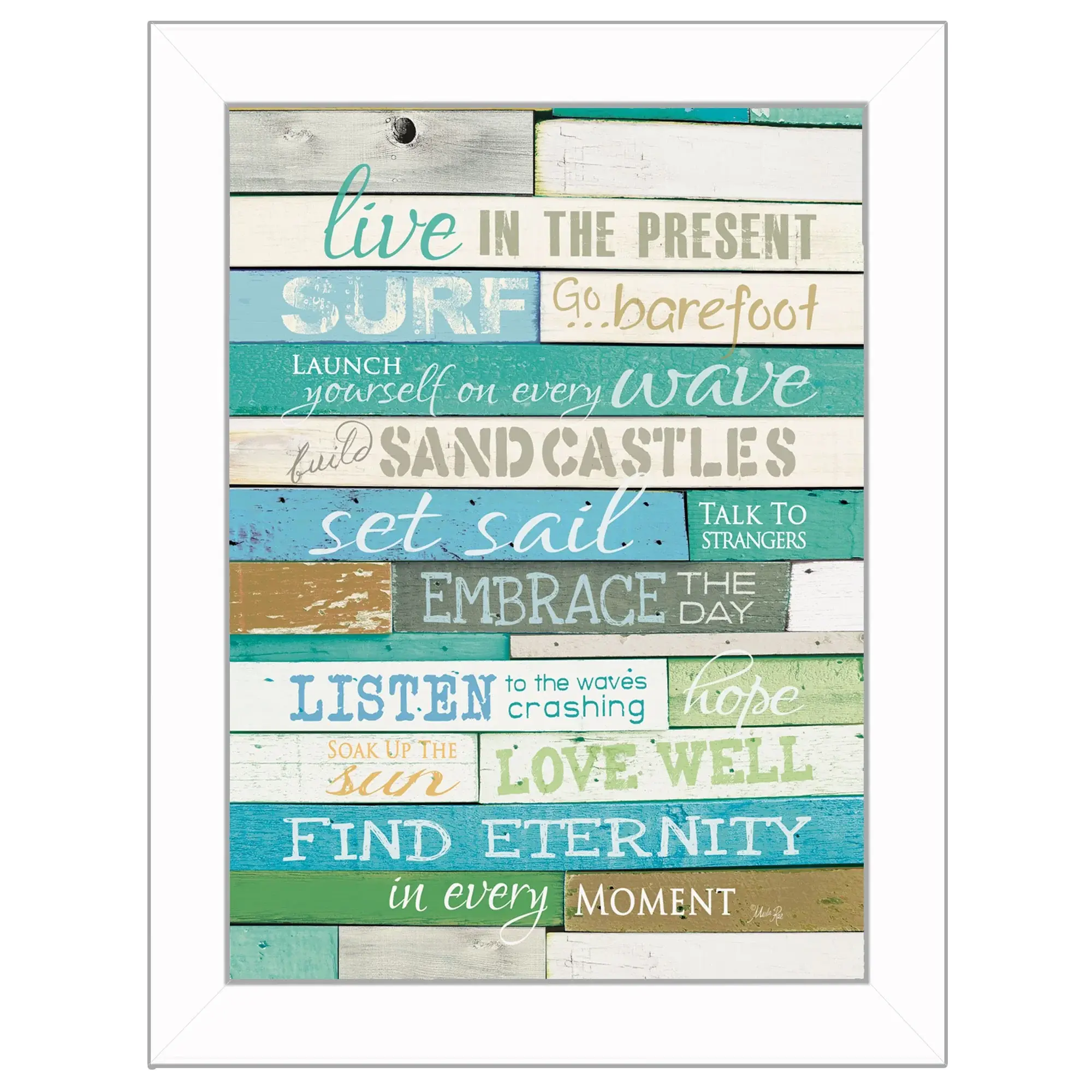 Live in the Present 5 White Framed Print Wall Art - Image 2