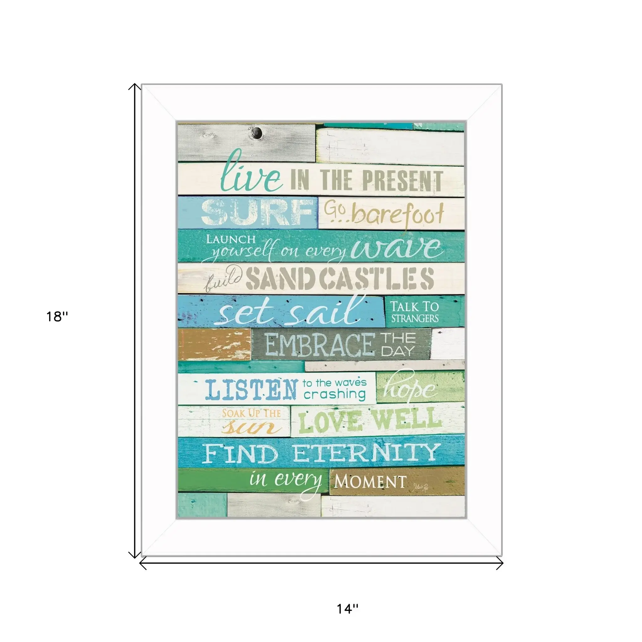 Live in the Present 5 White Framed Print Wall Art - Image 6