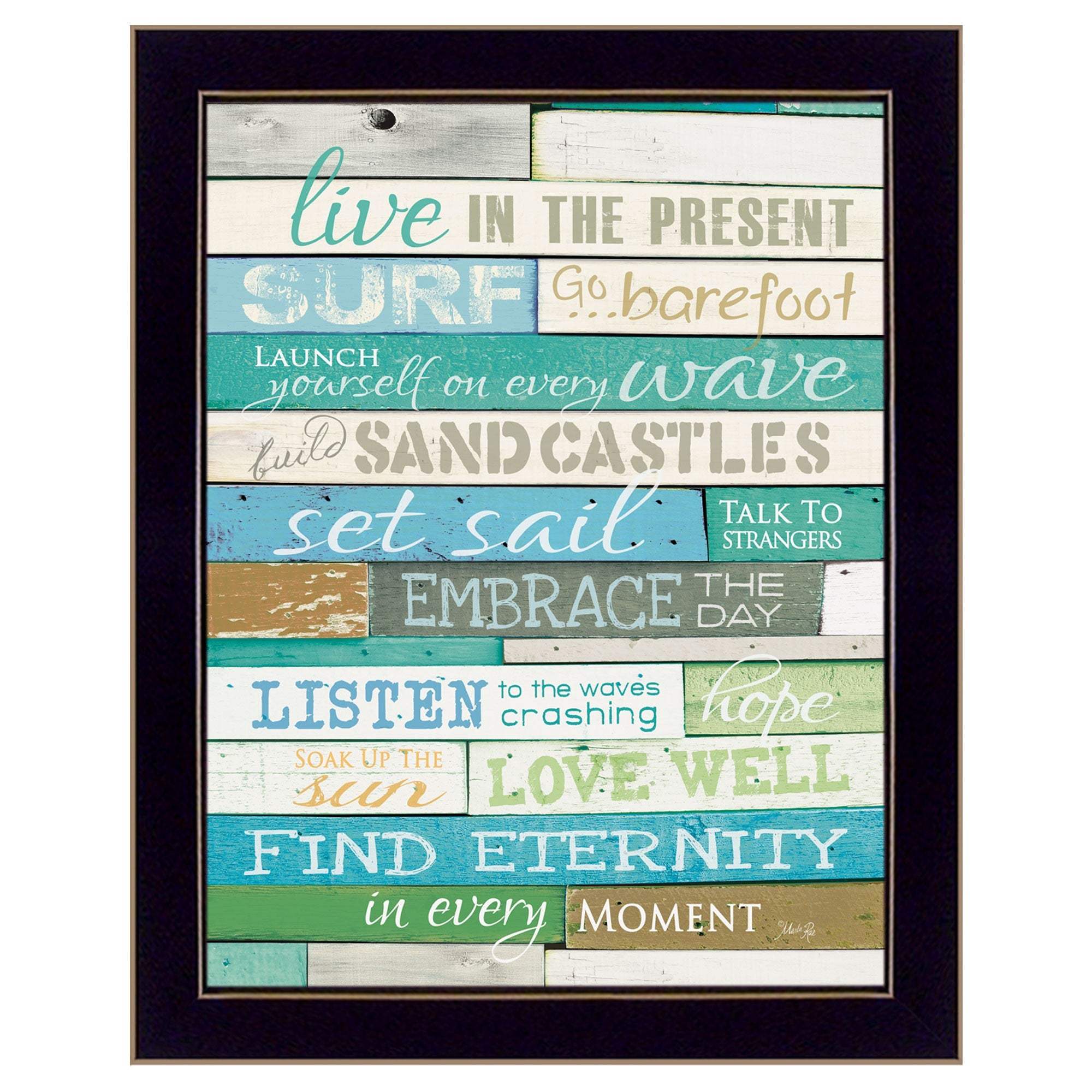 Live in the Present 6 Black Framed Print Wall Art - Image 2