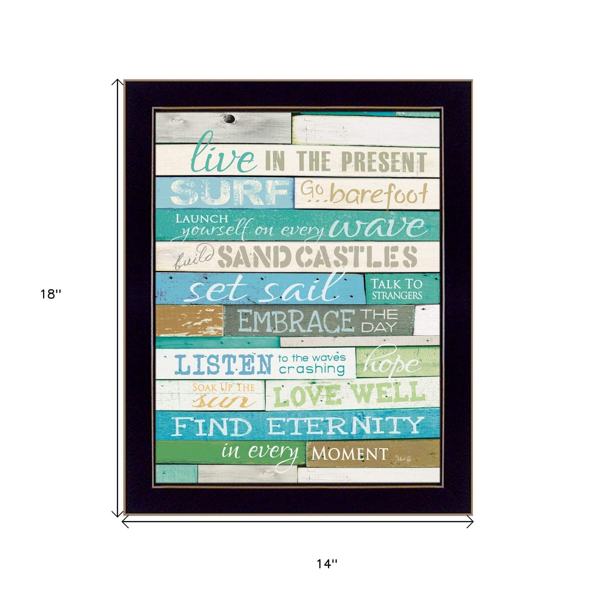 Live in the Present 6 Black Framed Print Wall Art - Image 5