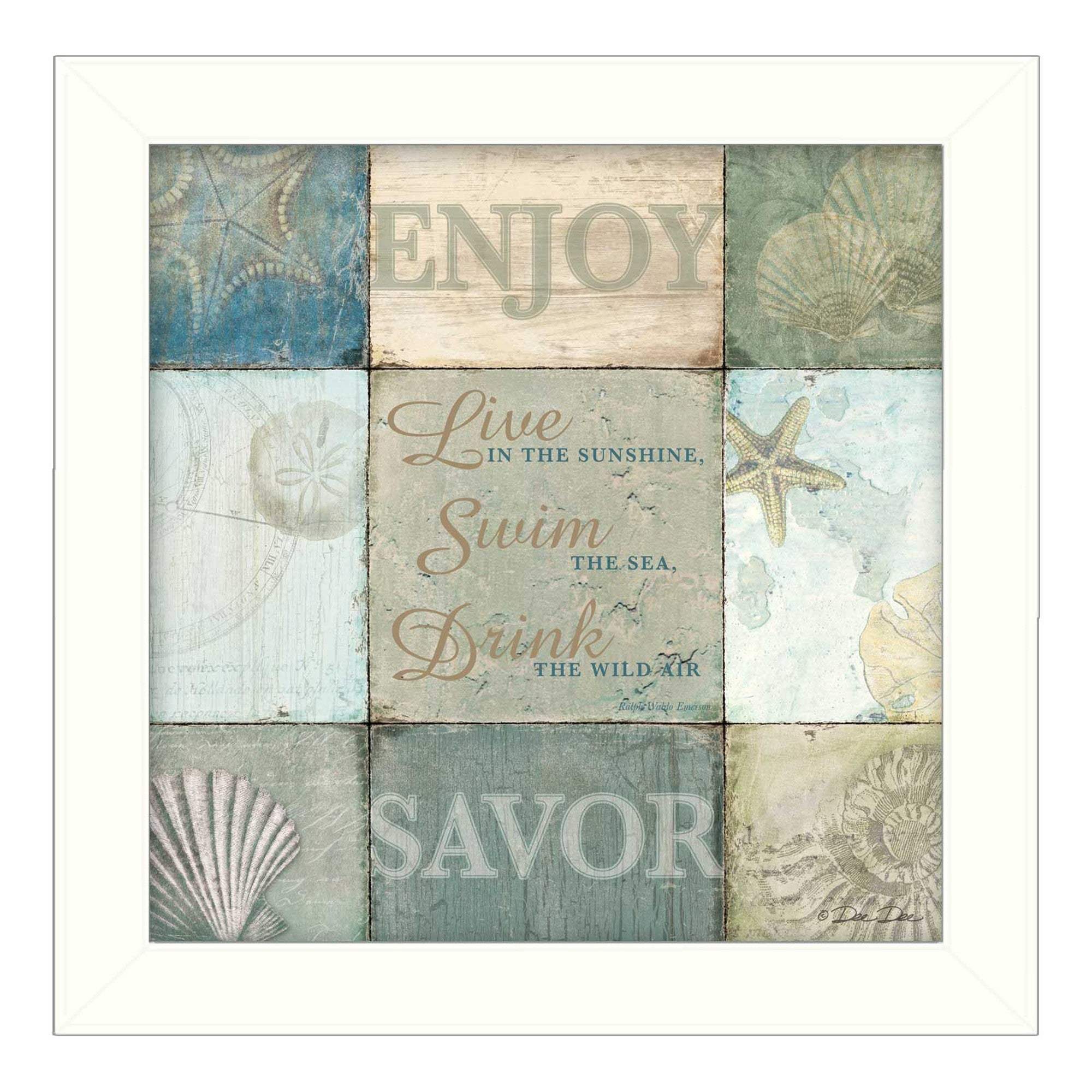 Live in the Sunshine 1 White Framed Print Wall Art - Image 2