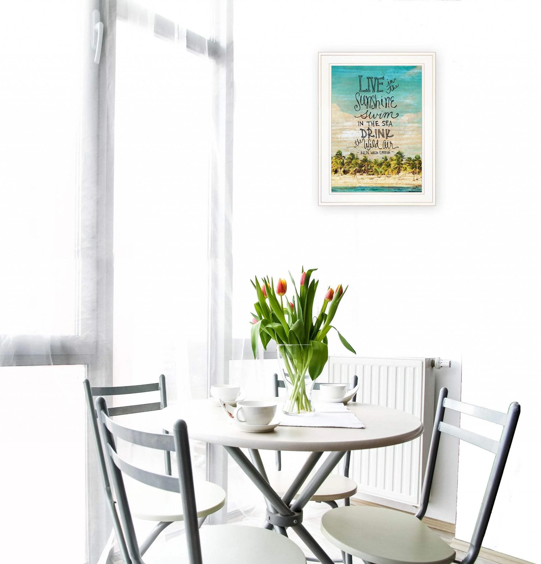 Live in the Sunshine 2 White Framed Print Wall Art - Image 4