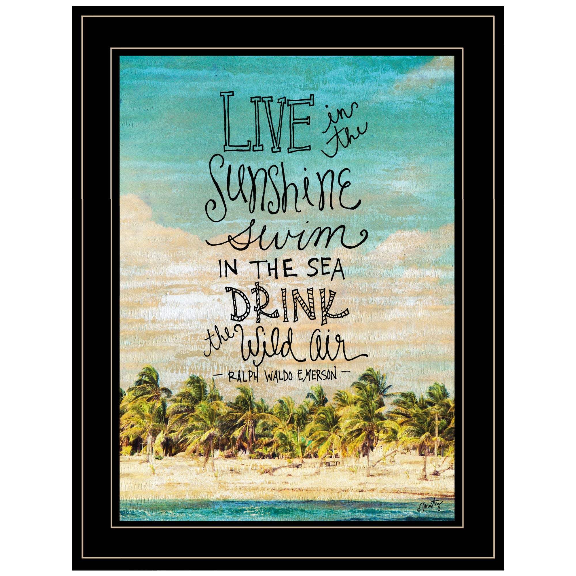 Live in the Sunshine 3 Black Framed Print Wall Art - Image 2