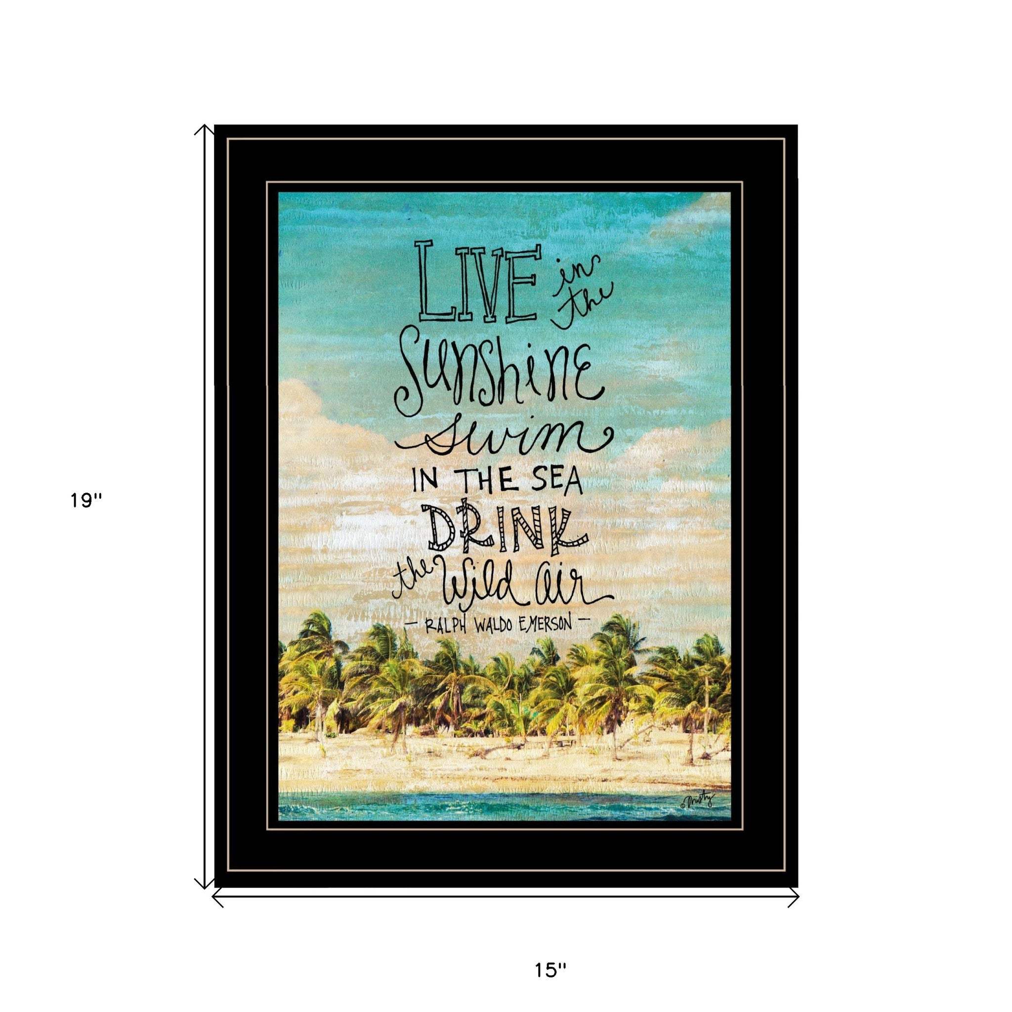 Live in the Sunshine 3 Black Framed Print Wall Art - Image 6