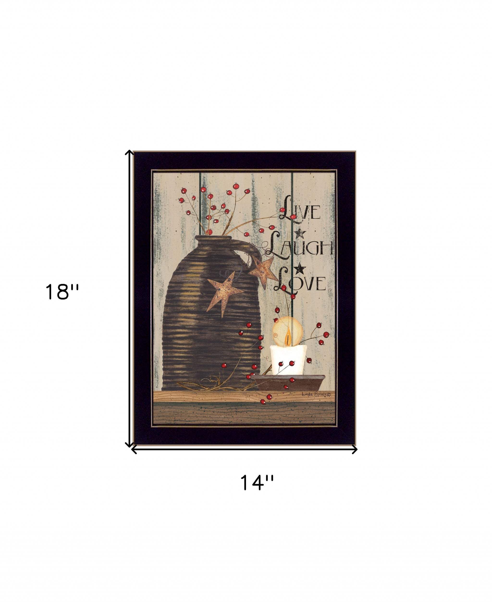 Live Laugh and Love 1 Black Framed Print Wall Art - Image 5