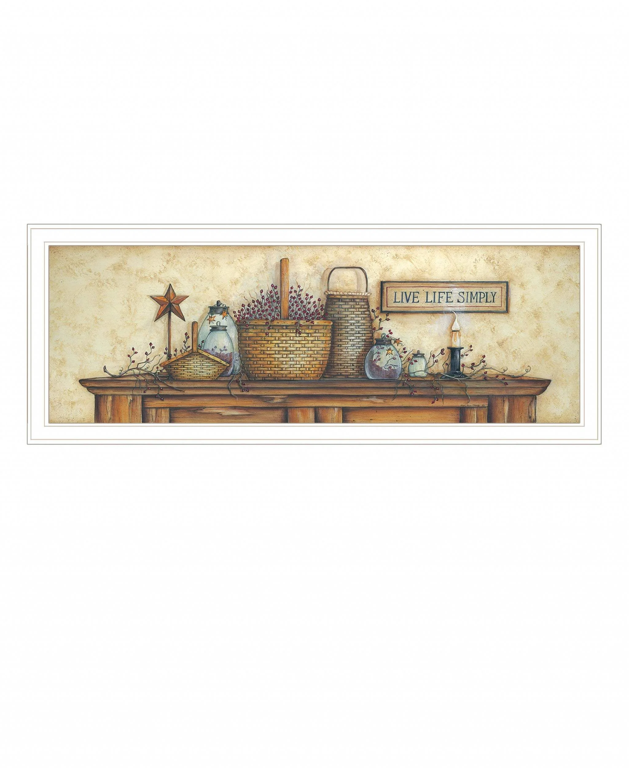 Live Life Simple 1 White Framed Print Wall Art - Image 2