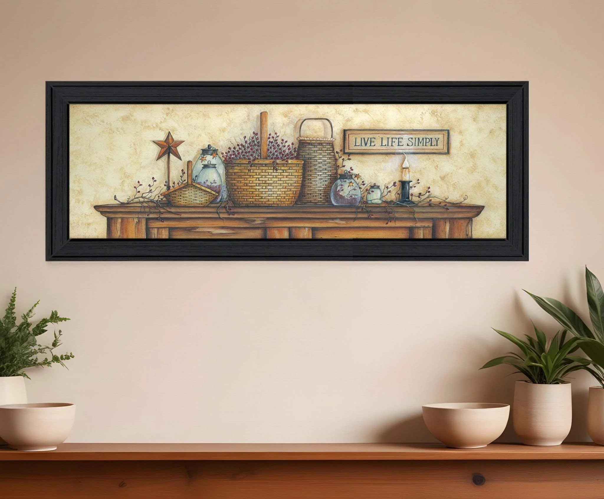 Live Life Simple 2 Black Framed Print Wall Art - Image 2