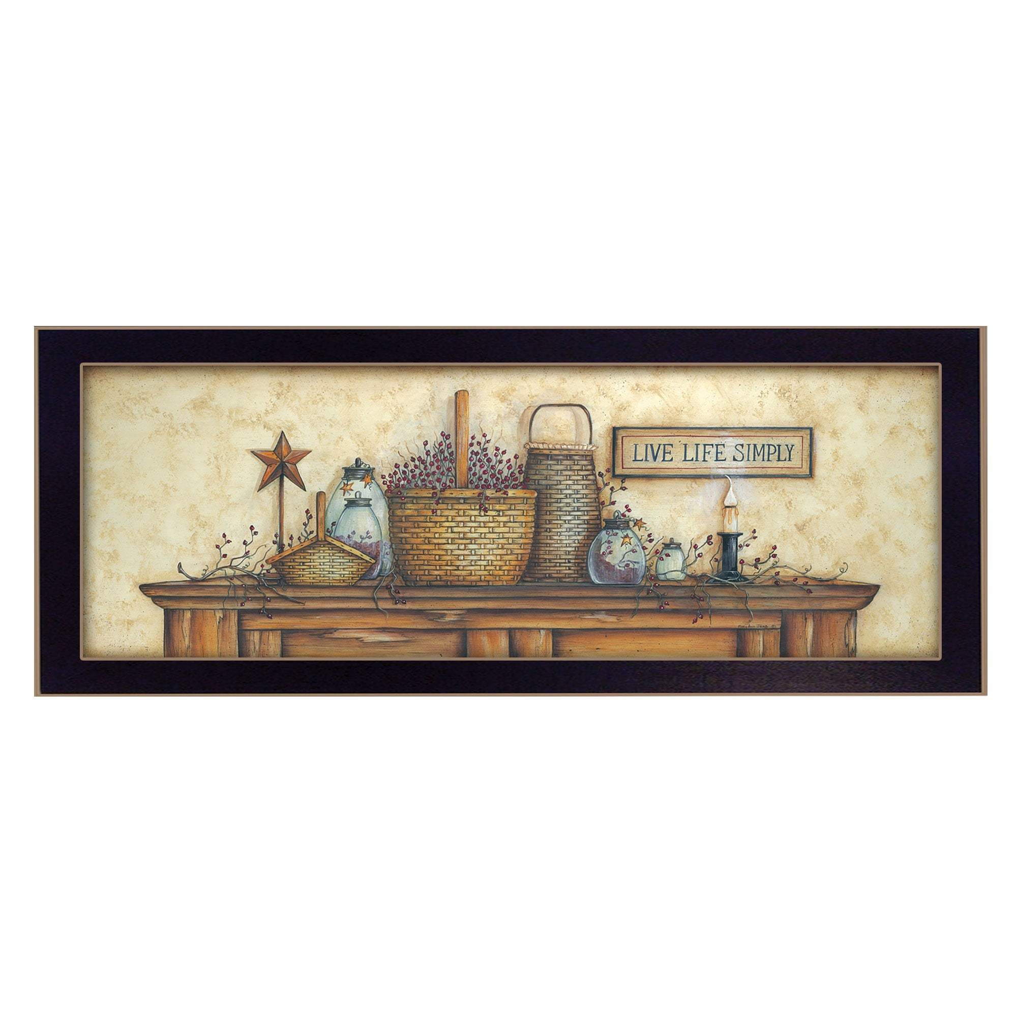 Live Life Simply Black Framed Print Wall Art - Image 2