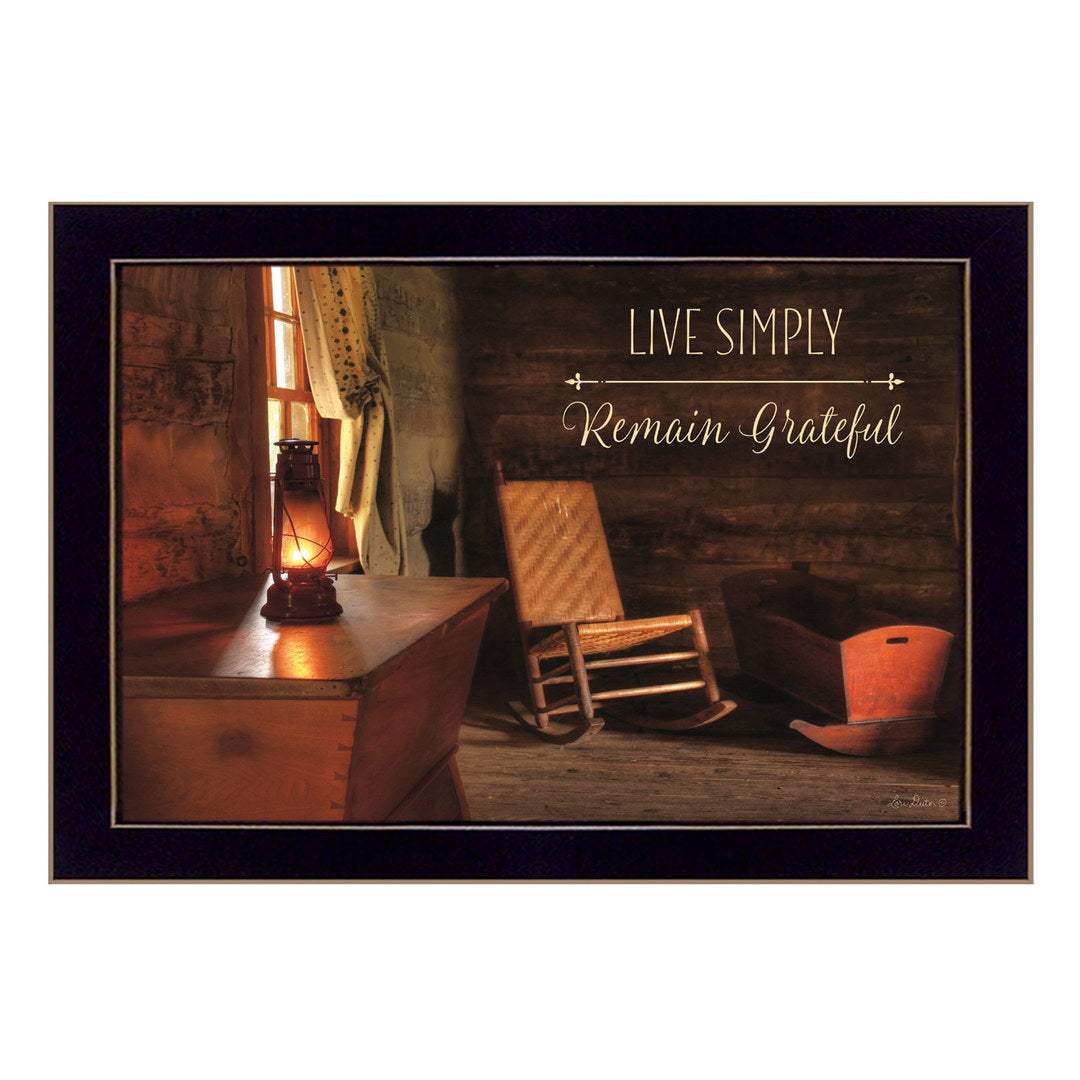 Live Simply 3 Black Framed Print Wall Art - Image 2