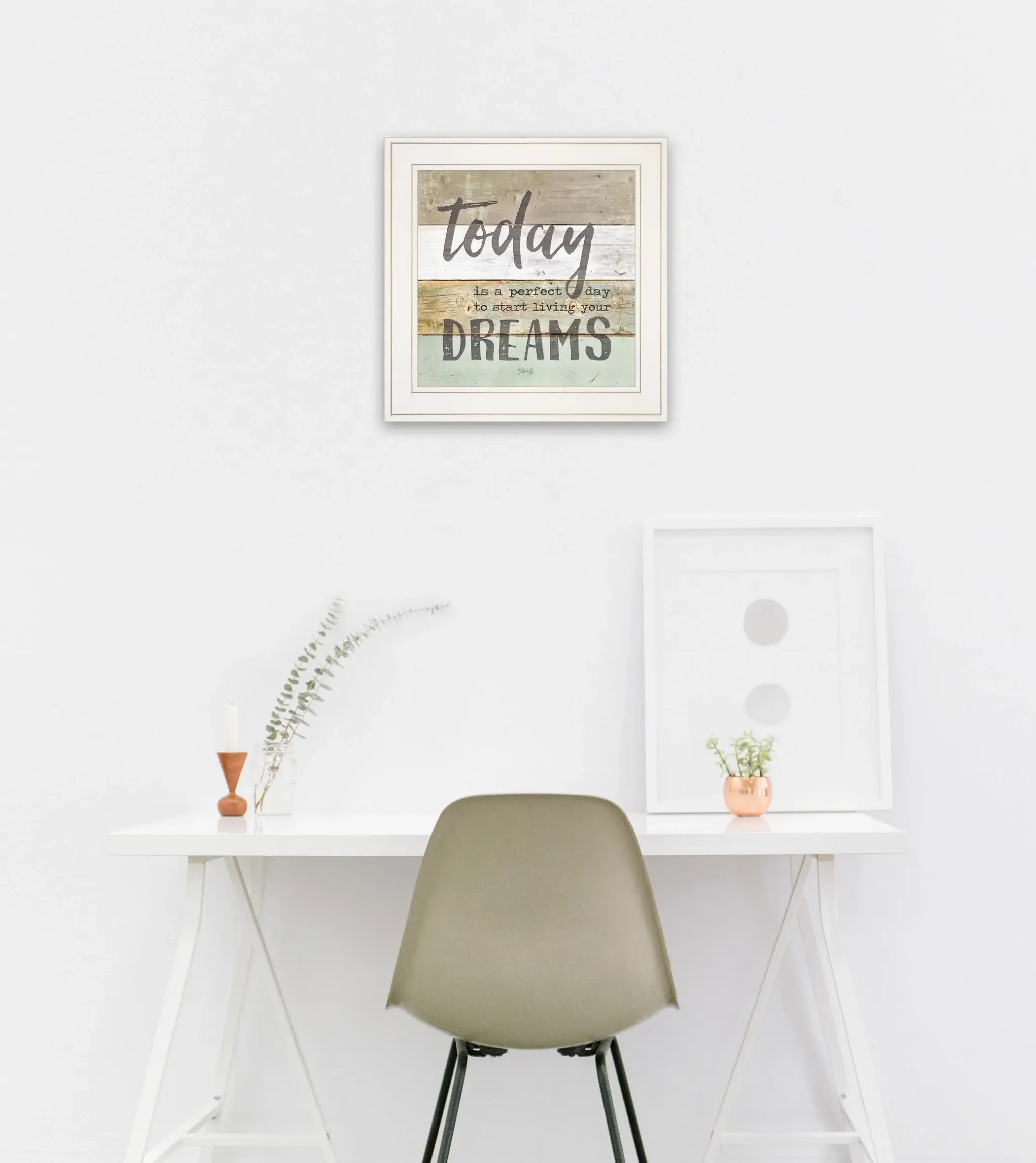 Live Your Dreams Today 1 White Framed Print Wall Art - Image 4