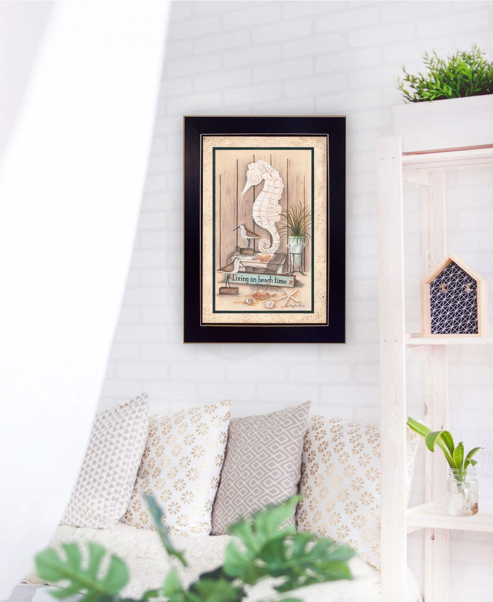 Living on Beach Time Black Framed Print Wall Art - Image 5