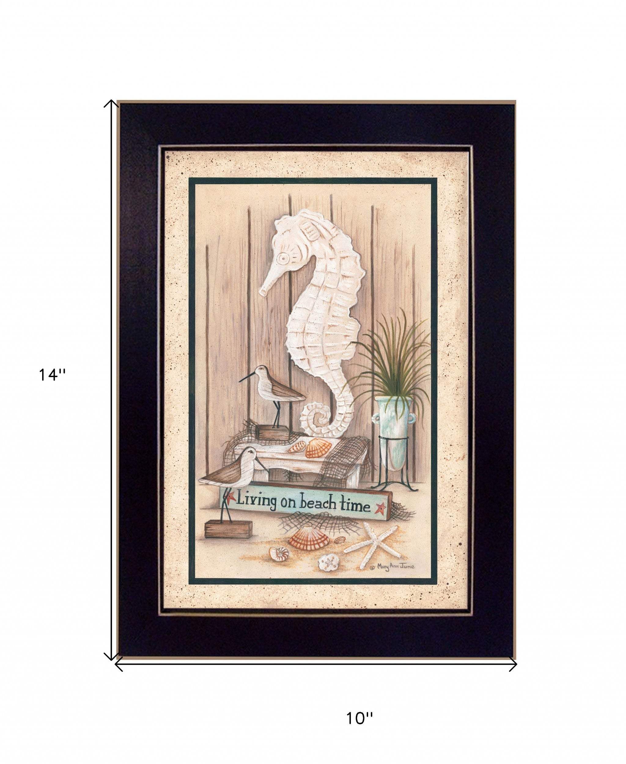 Living on Beach Time Black Framed Print Wall Art - Image 6