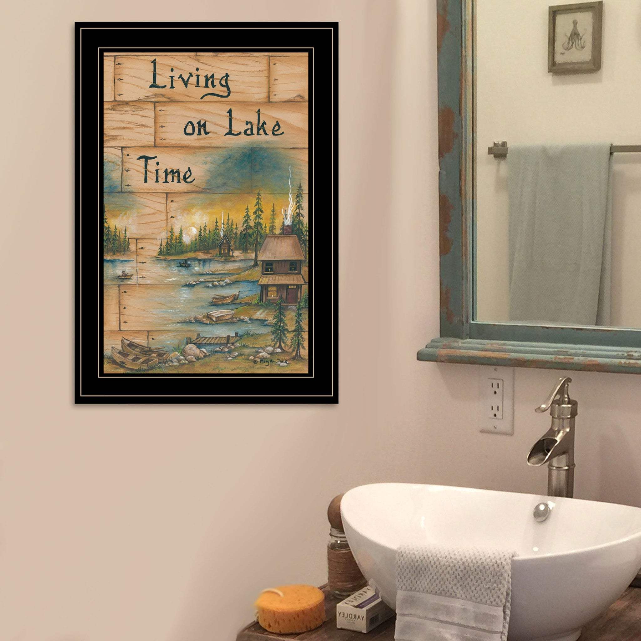 Living On The Lake 2 Black Framed Print Wall Art - Image 4