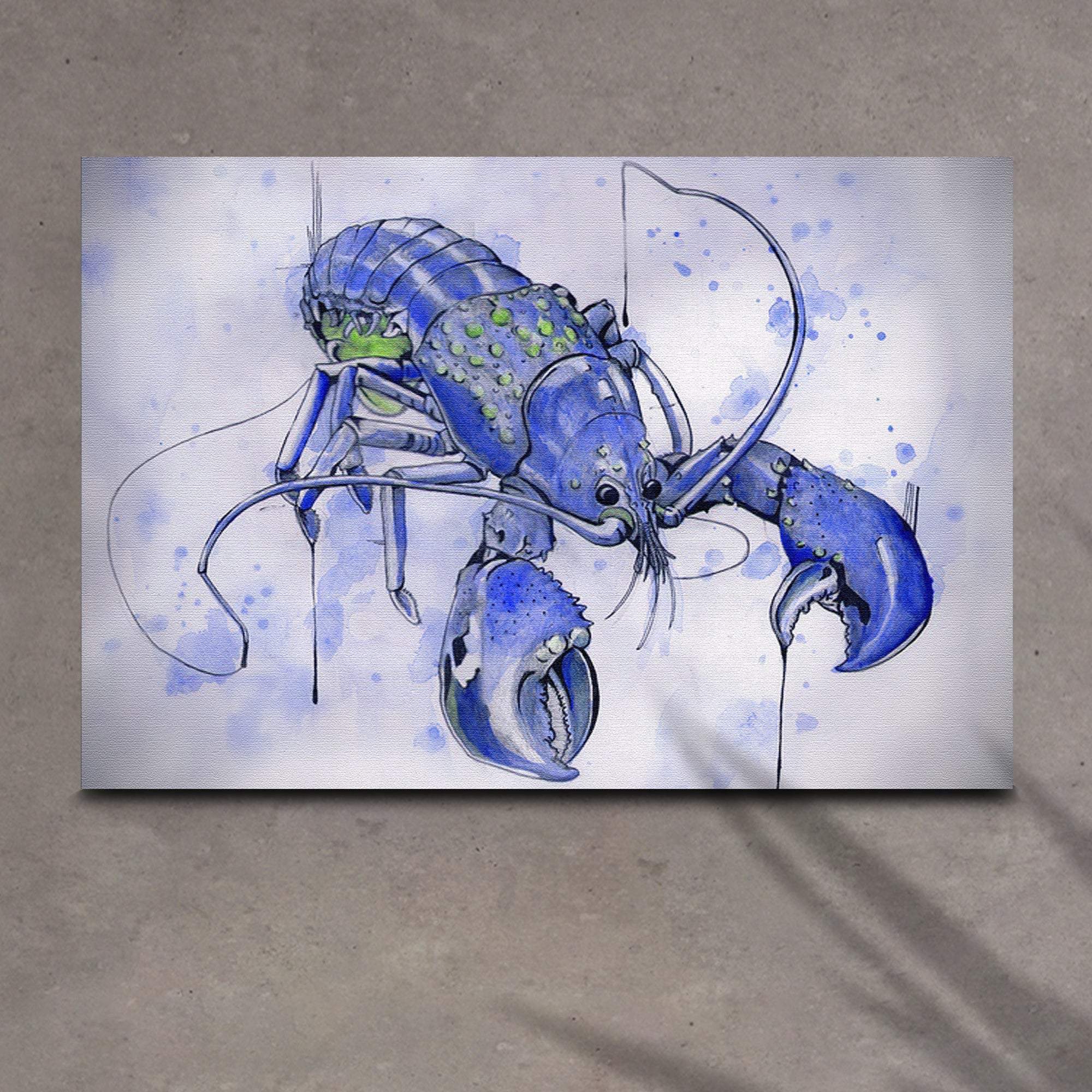 Lobster Watercolor Painting Canvas Wall Art VI - Image 2