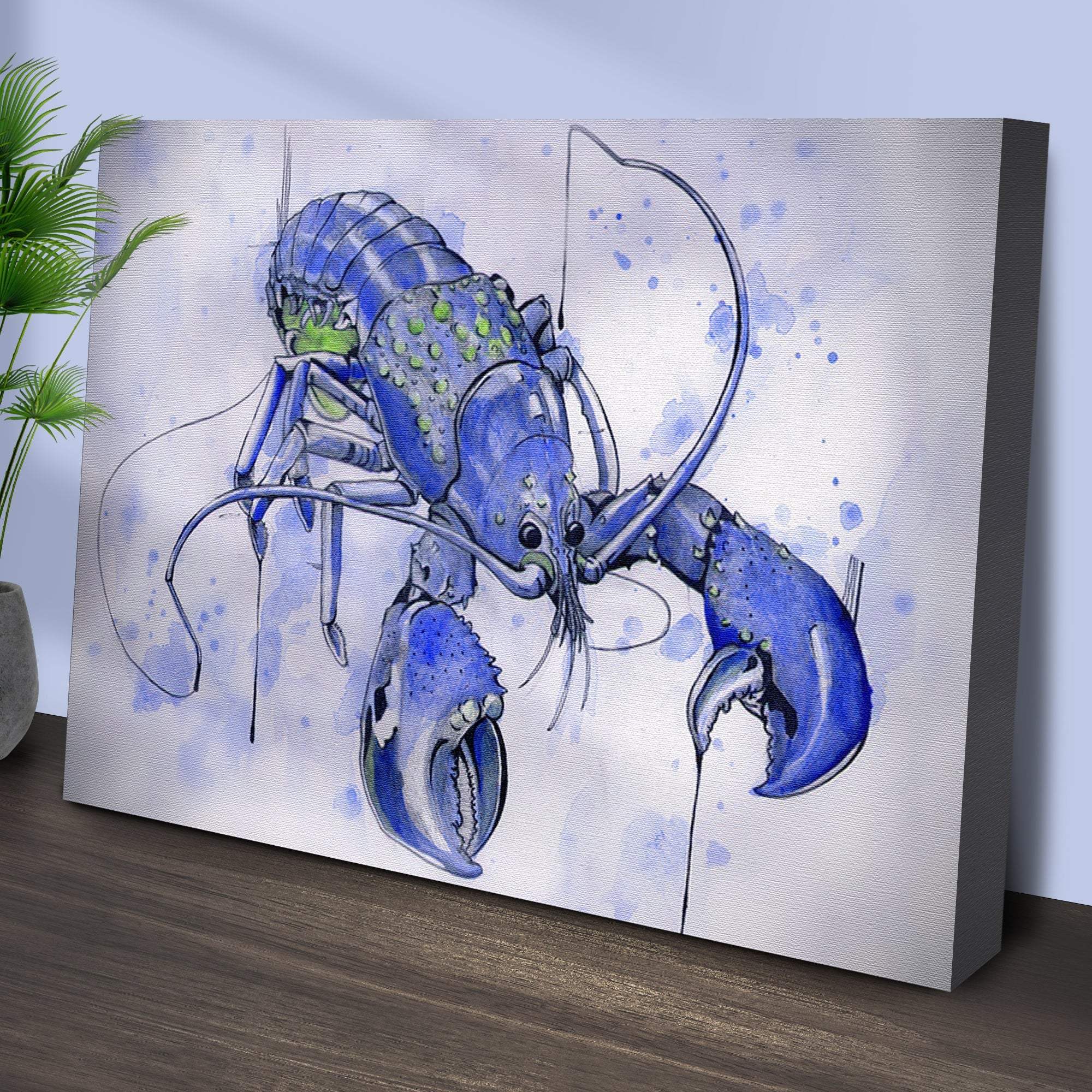 Lobster Watercolor Painting Canvas Wall Art VI - Image 3