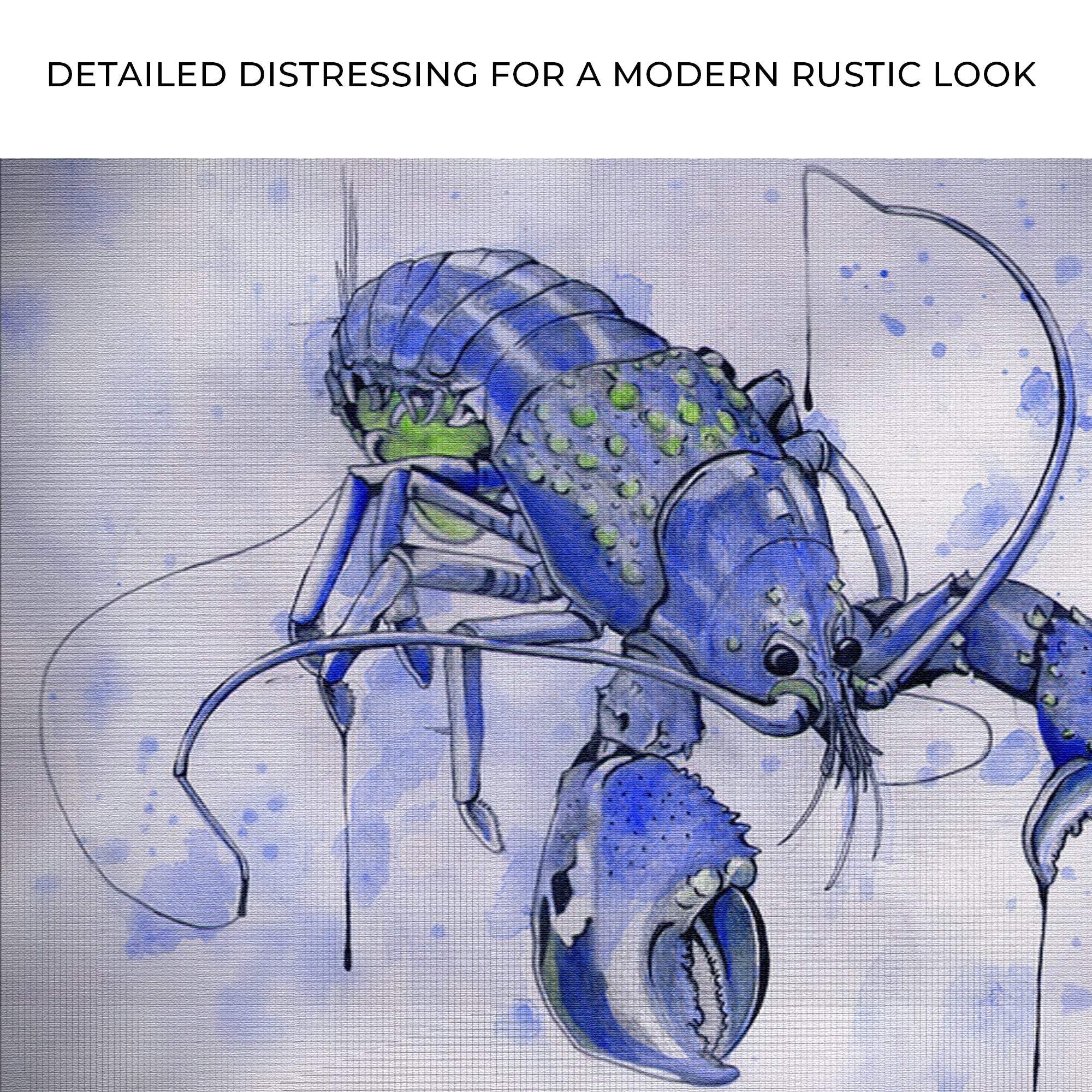 Lobster Watercolor Painting Canvas Wall Art VI - Image 4