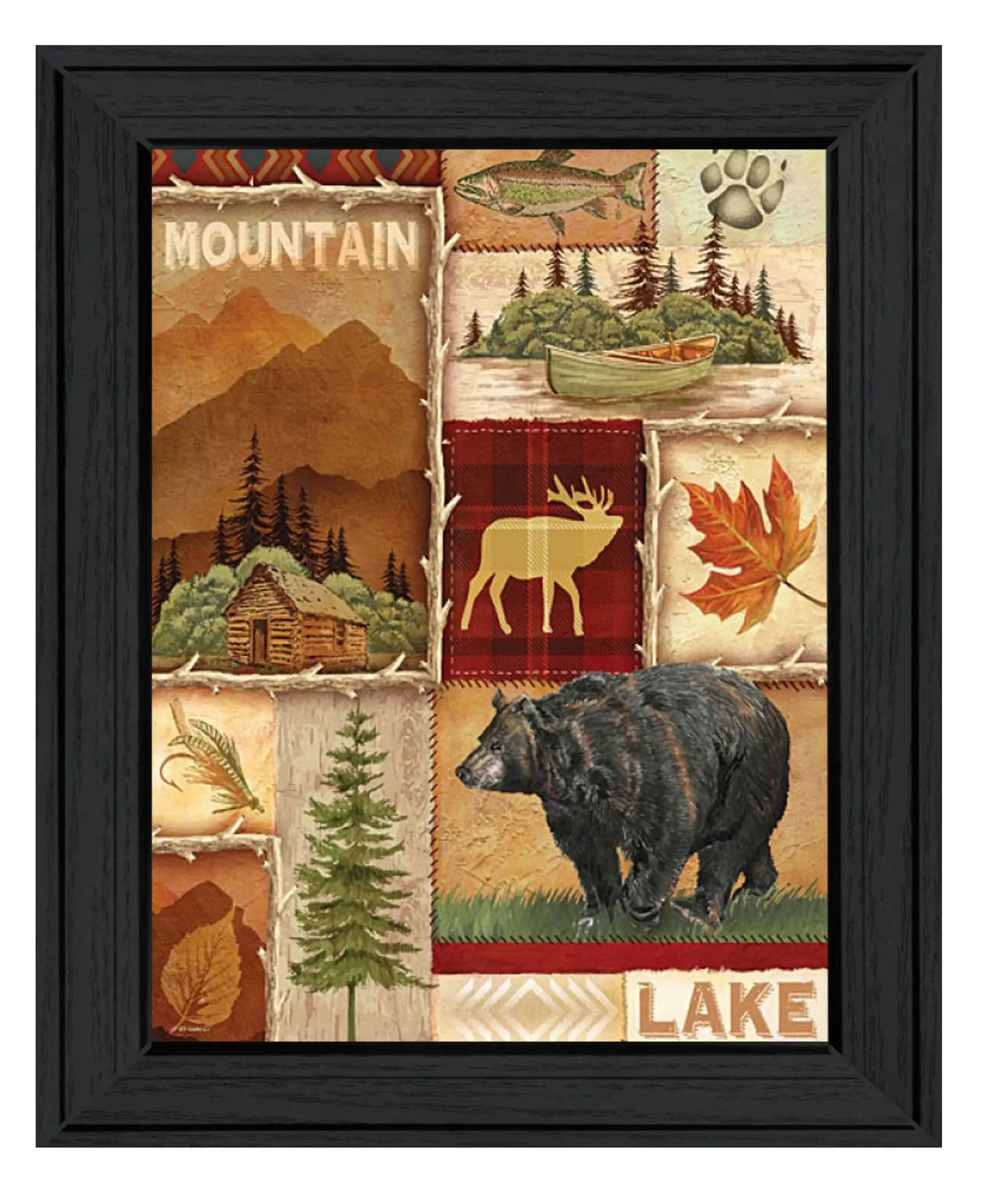 Lodge Collage I Black Framed Print Wall Art - Image 2