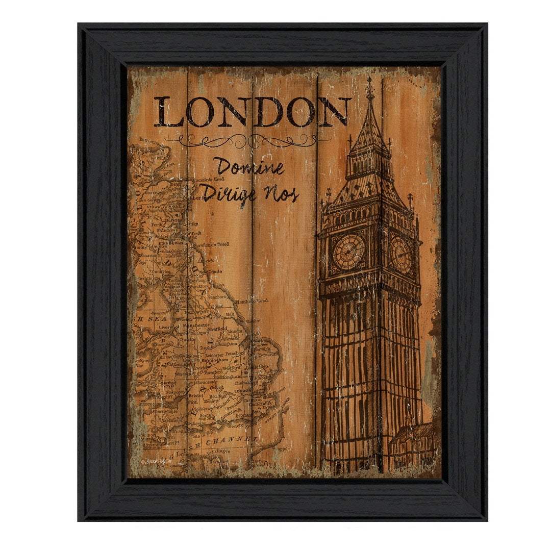 London Travel Poster Black Framed Print Wall Art - Image 2