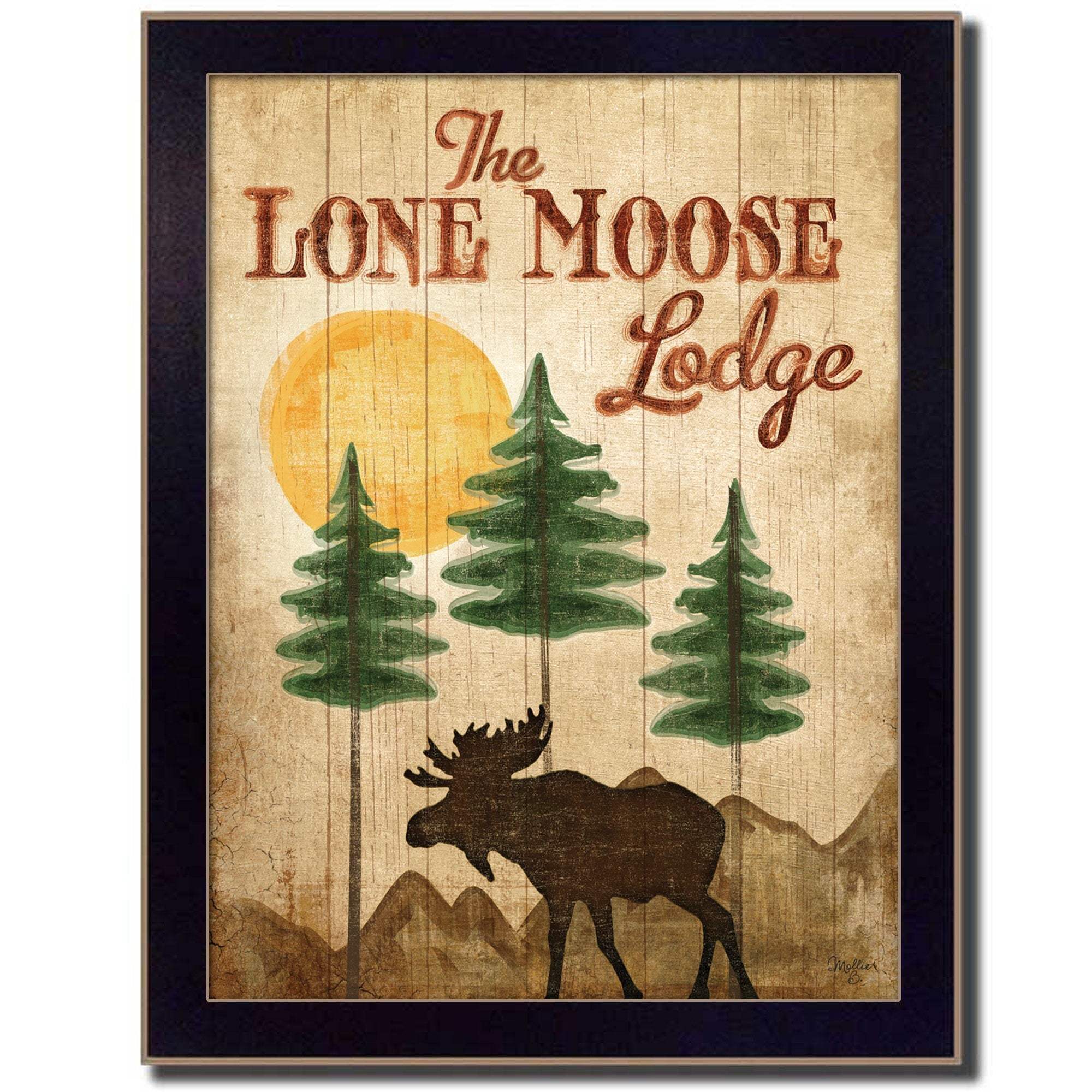 Lone Moose 2 Black Framed Print Wall Art - Image 2