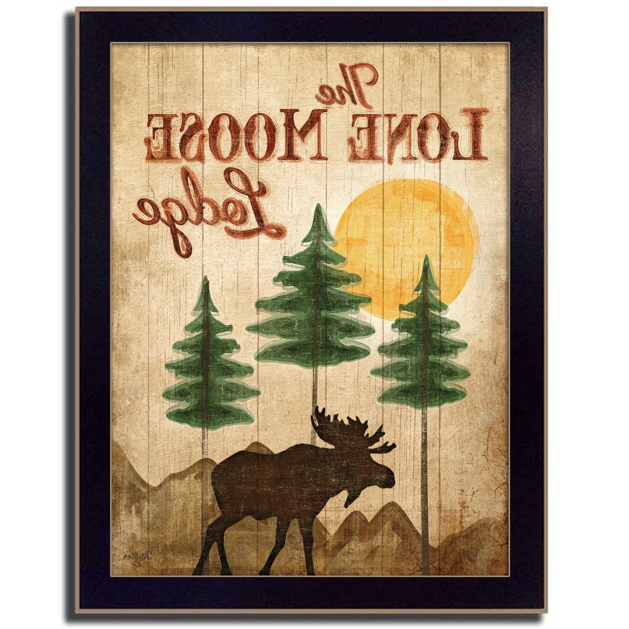 Lone Moose 2 Black Framed Print Wall Art - Image 3