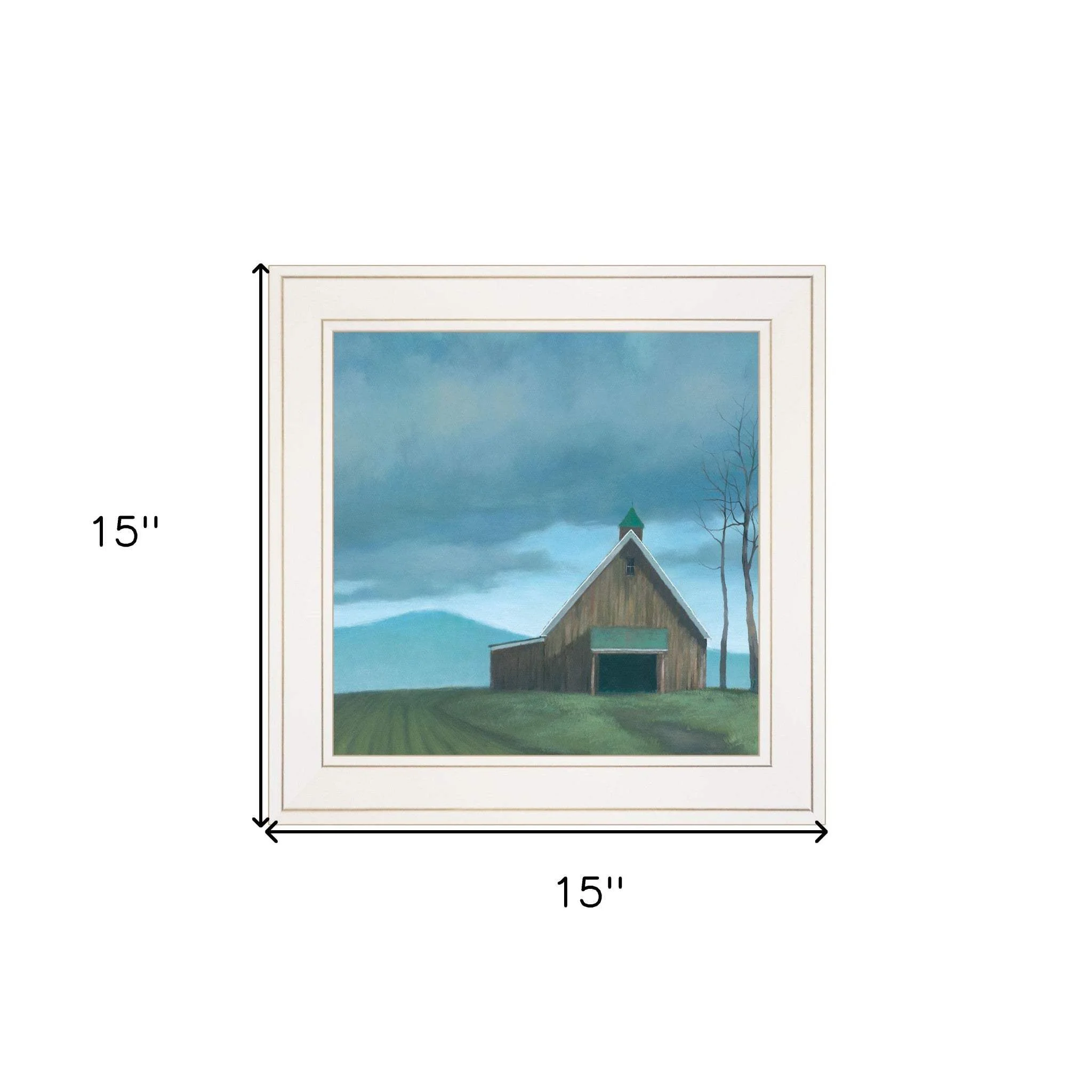 Lonesome Barn 1 White Framed Print Wall Art - Image 6
