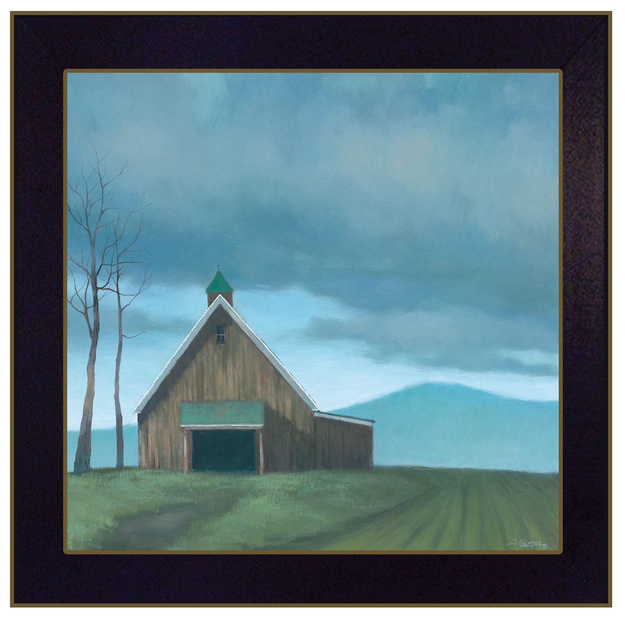 Lonesome Barn 2 Black Framed Print Wall Art - Image 3