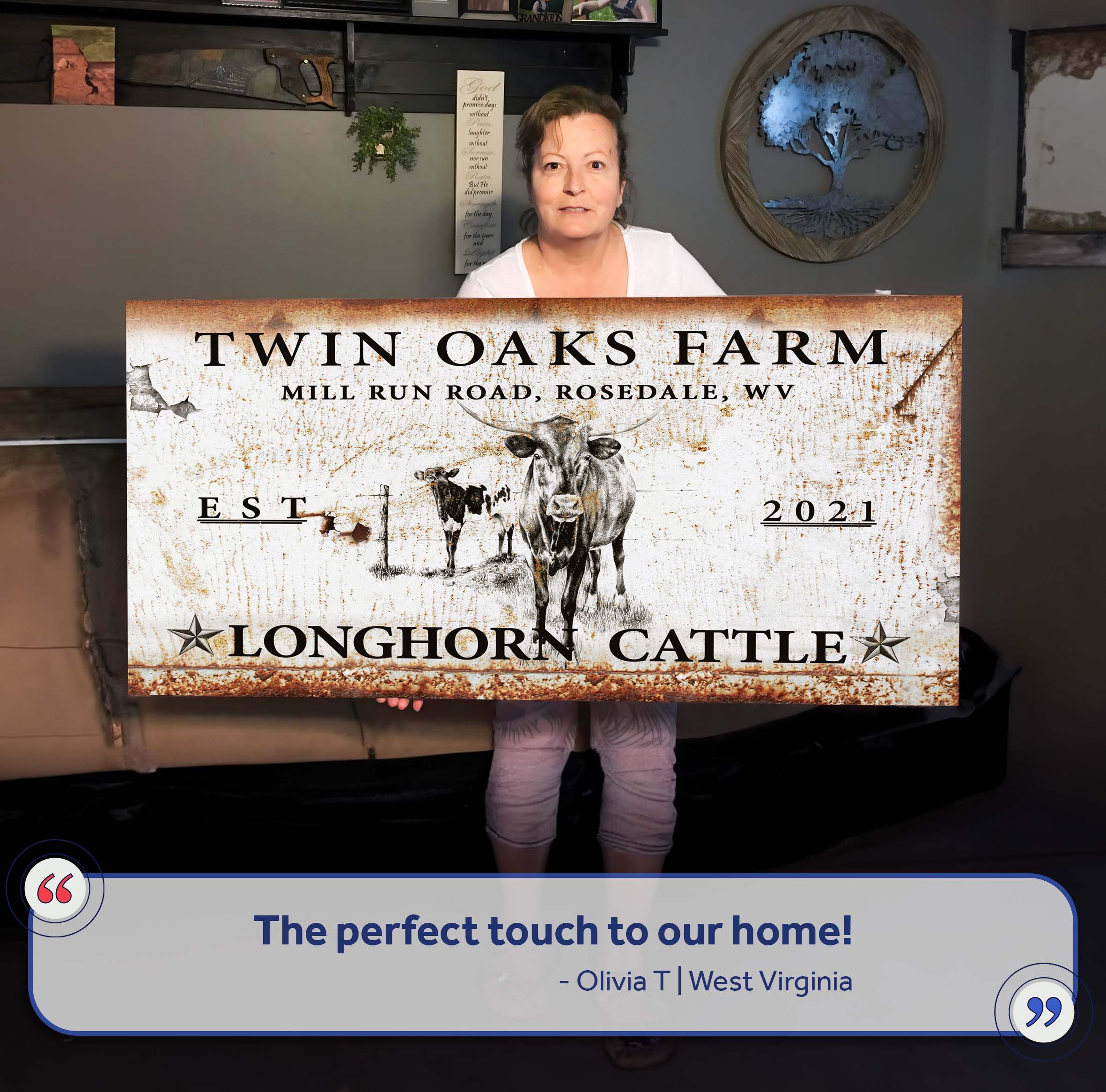 Longhorn Rustic Cattle Sign II - Image 6