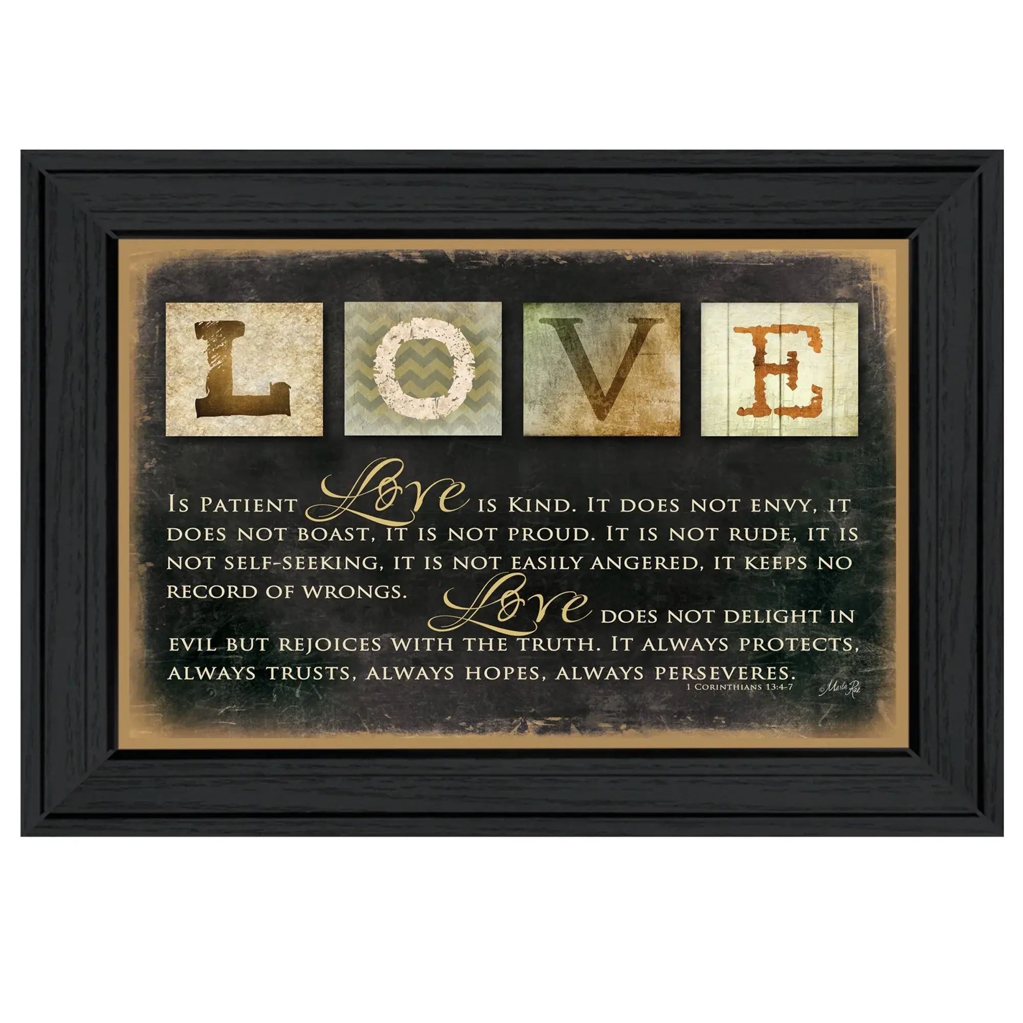 Love 1 Black Framed Print Wall Art - Image 2