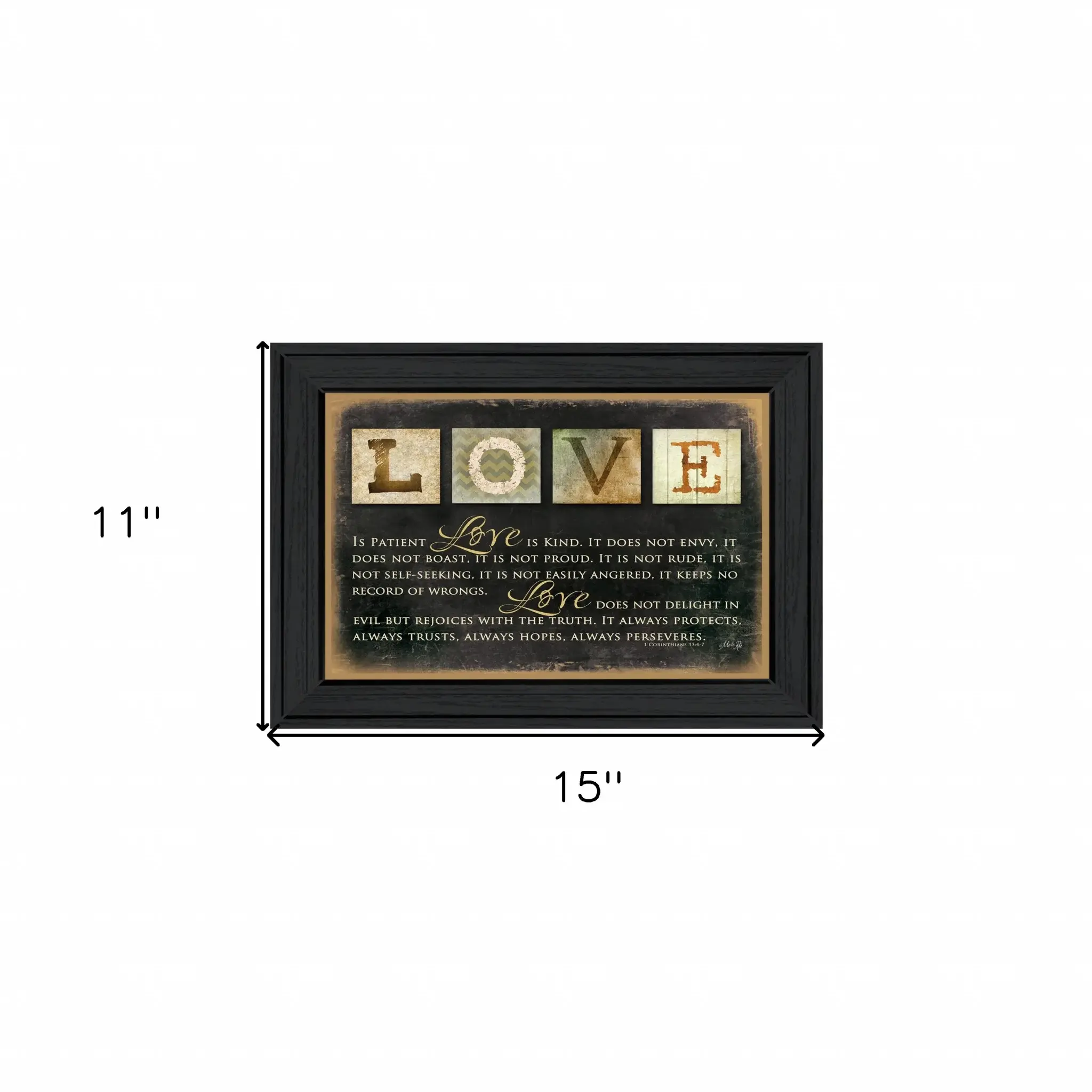 Love 1 Black Framed Print Wall Art - Image 5