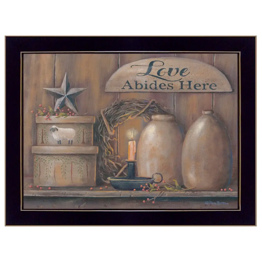 Love Abides Here Shelf 1 Black Framed Print Wall Art - Image 2