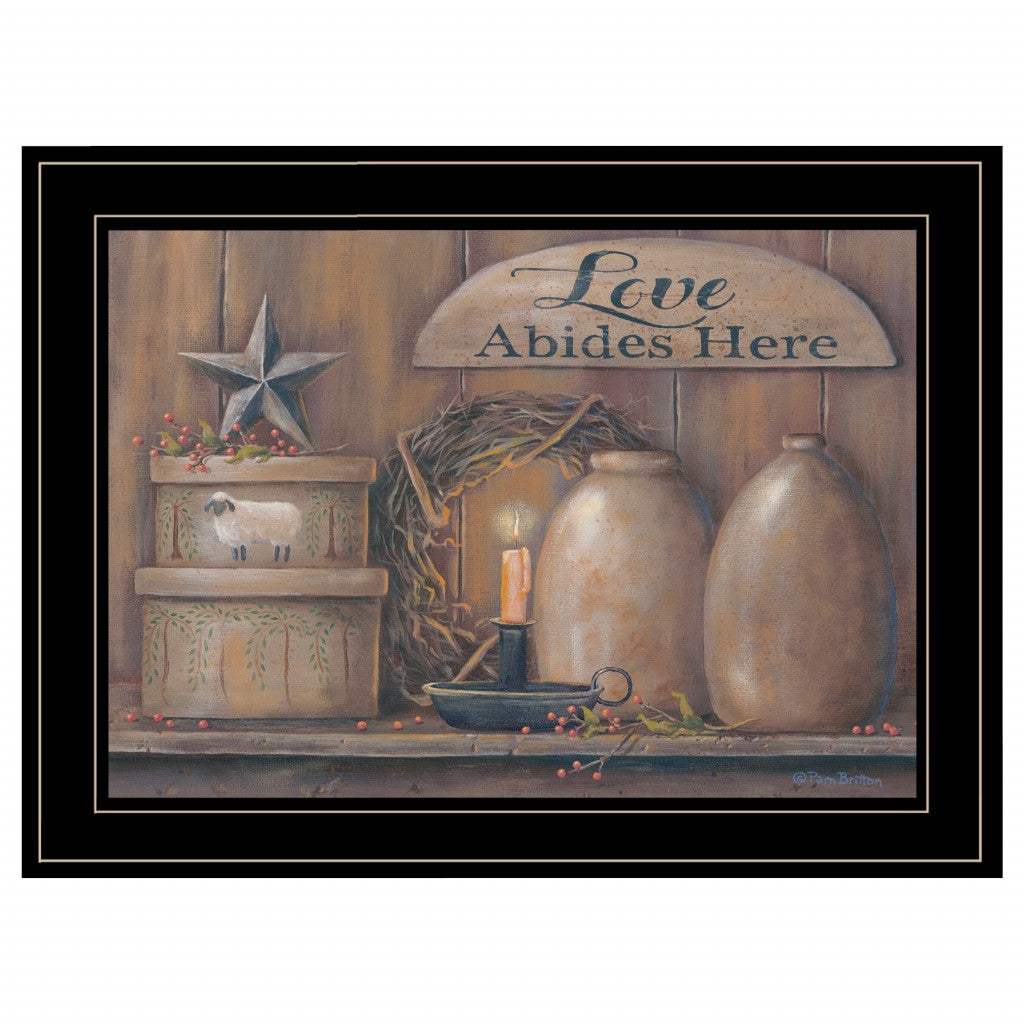 Love Abides Here Shelf 3 Black Framed Print Wall Art - Image 2