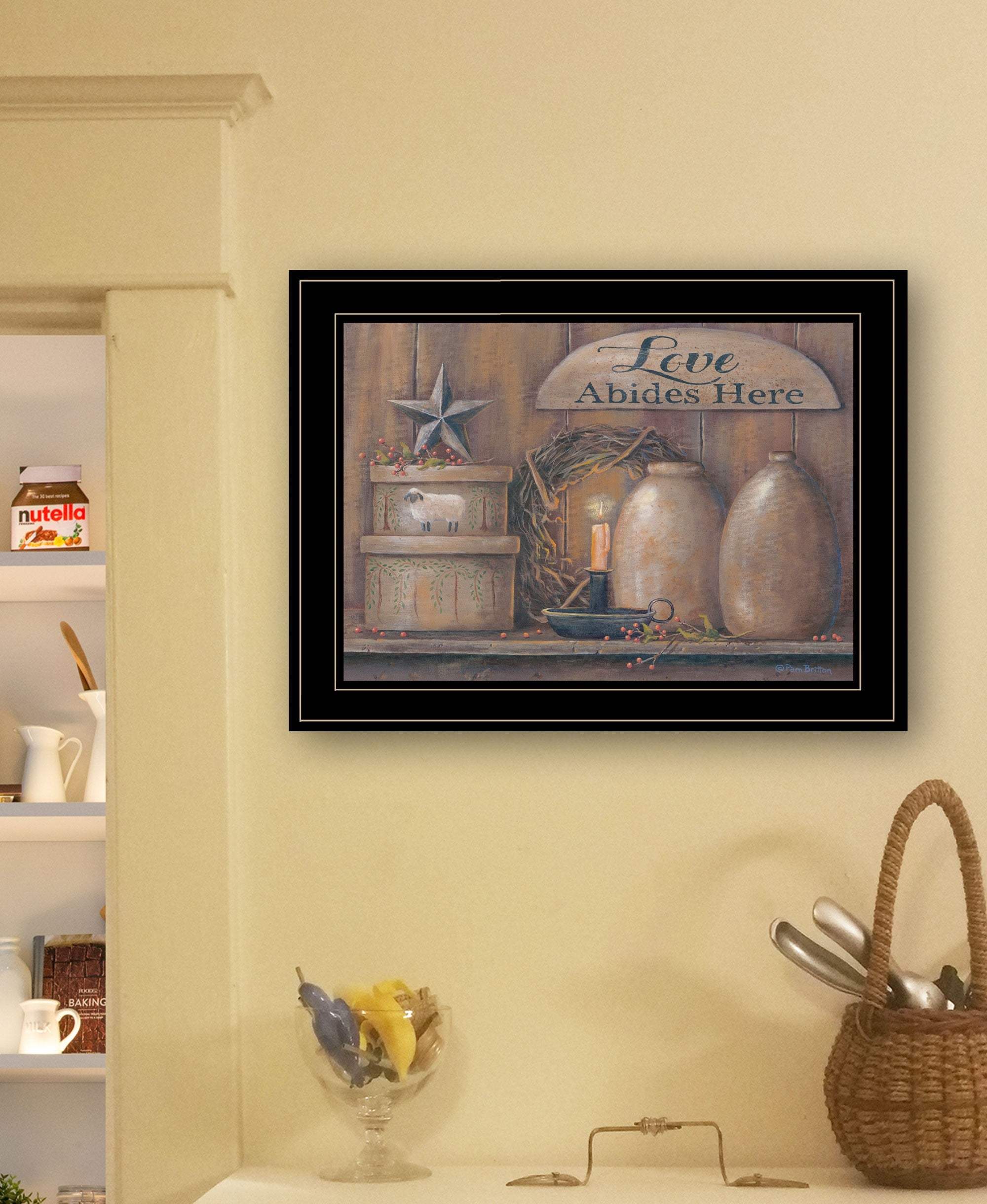 Love Abides Here Shelf 3 Black Framed Print Wall Art - Image 4