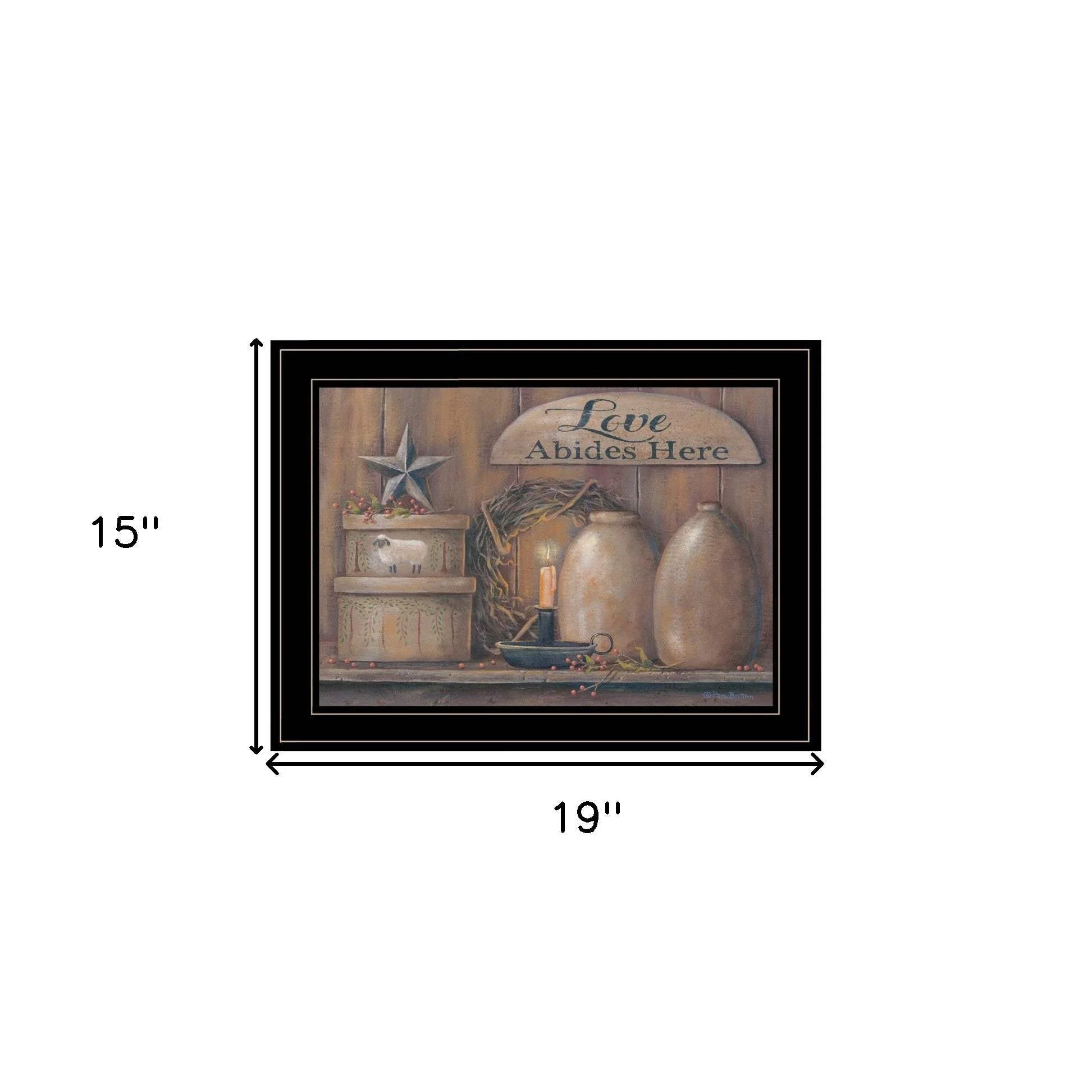 Love Abides Here Shelf 3 Black Framed Print Wall Art - Image 5