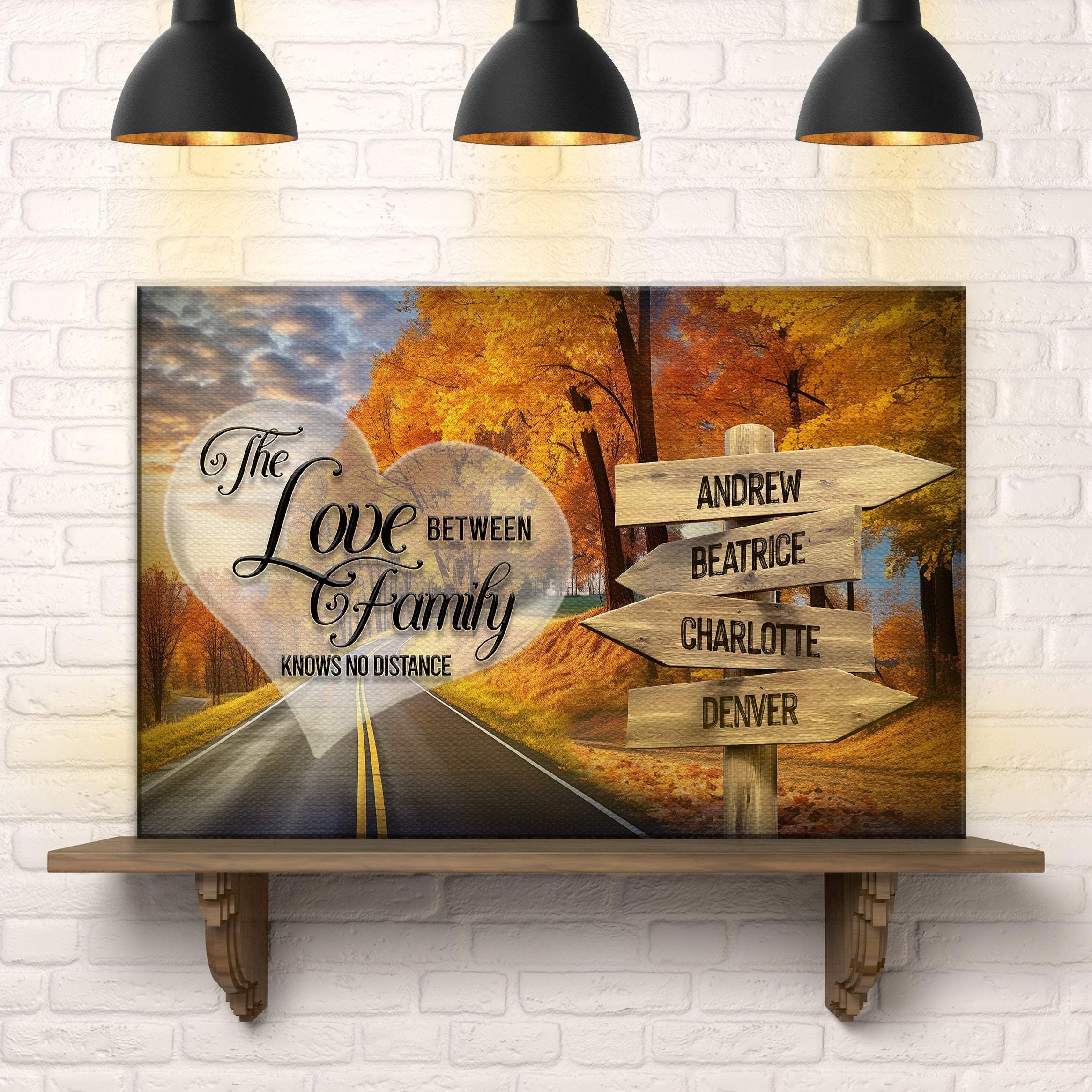 Love Between Family Names Sign - Image 2