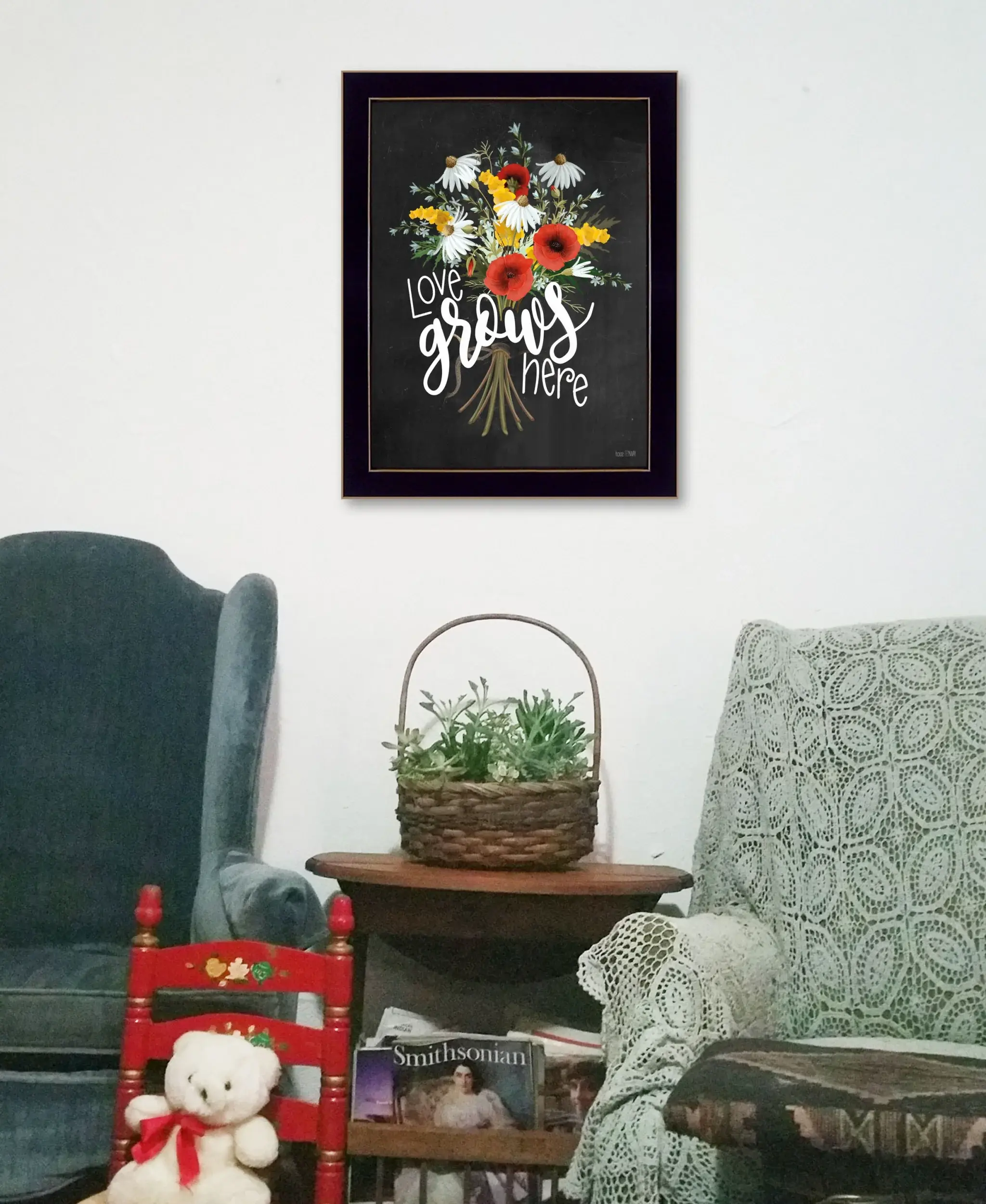 Love Grows Here 1 Black Framed Print Wall Art - Image 5