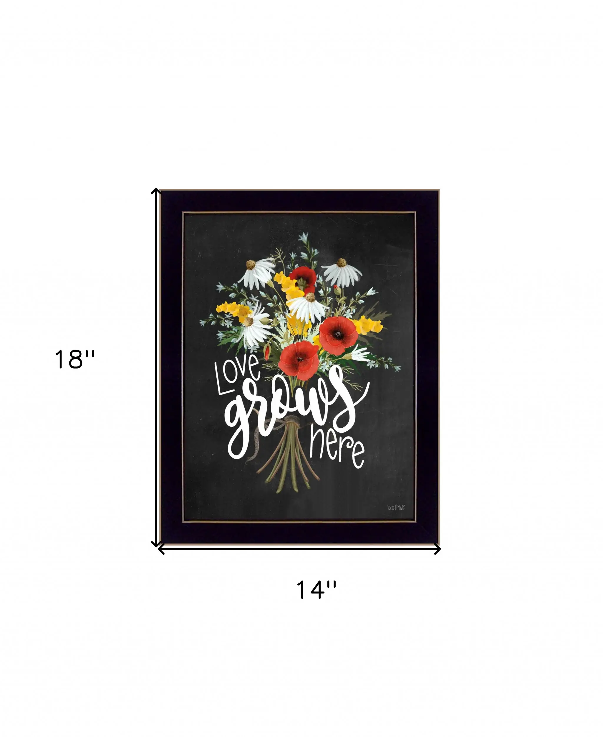 Love Grows Here 1 Black Framed Print Wall Art - Image 6