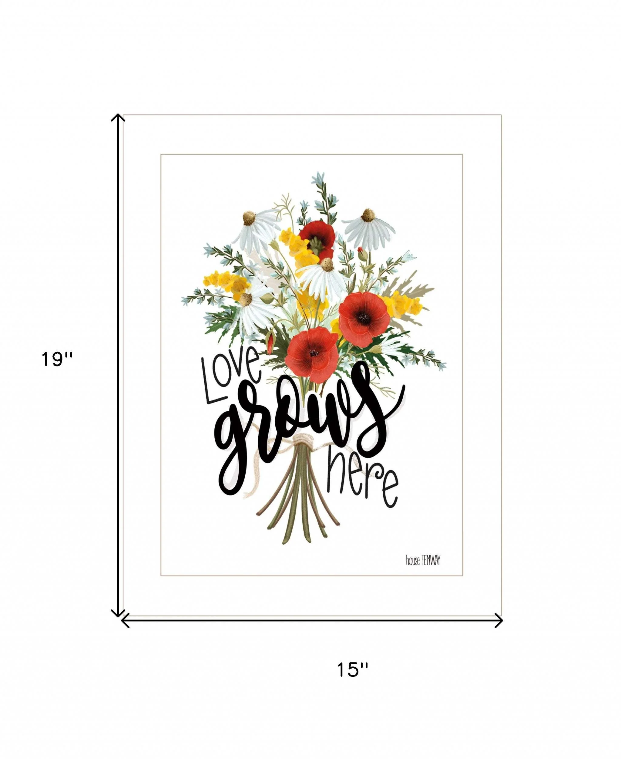 Love Grows Here 2 White Framed Print Wall Art - Image 5