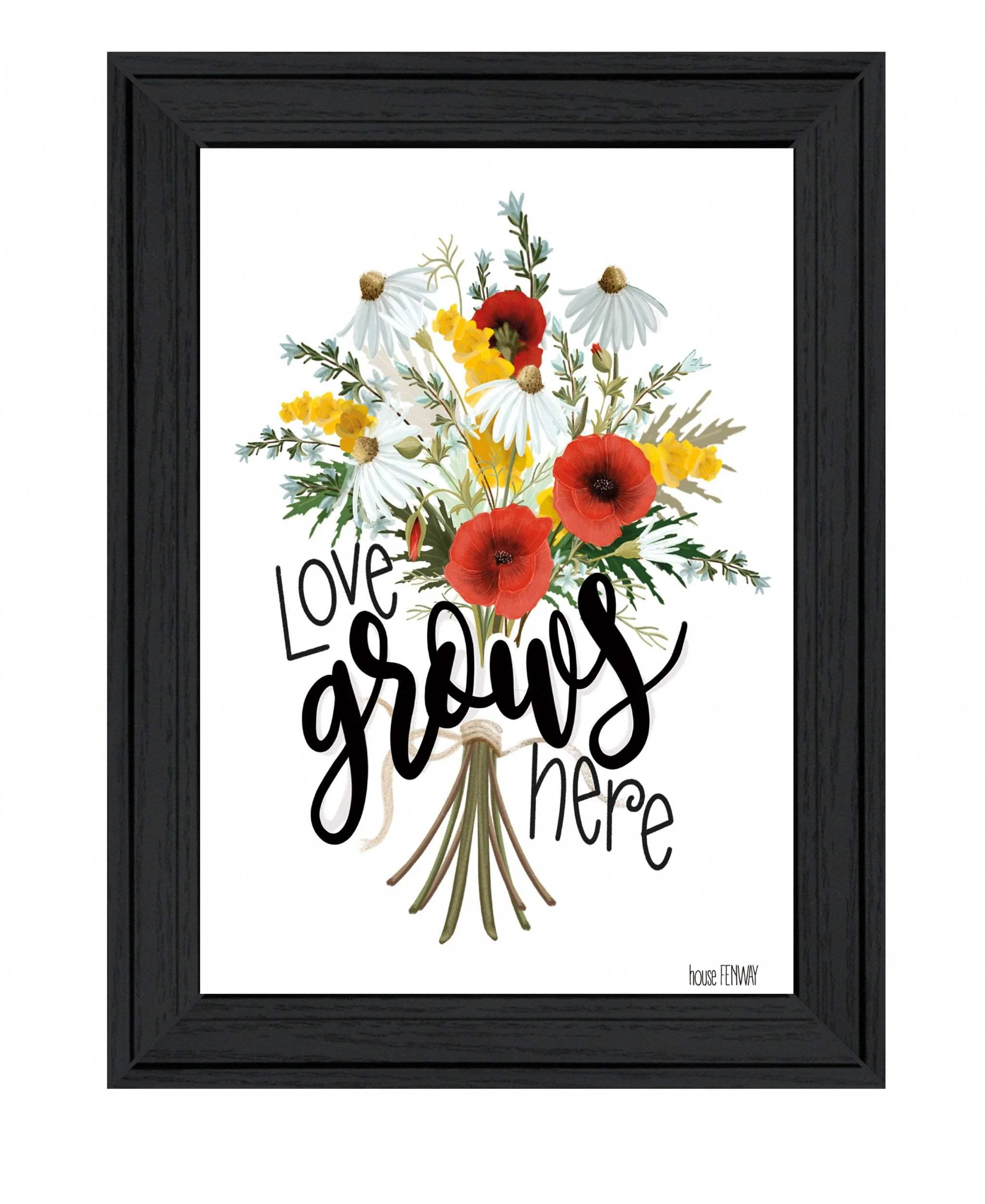 Love Grows Here 4 Black Framed Print Wall Art - Image 2