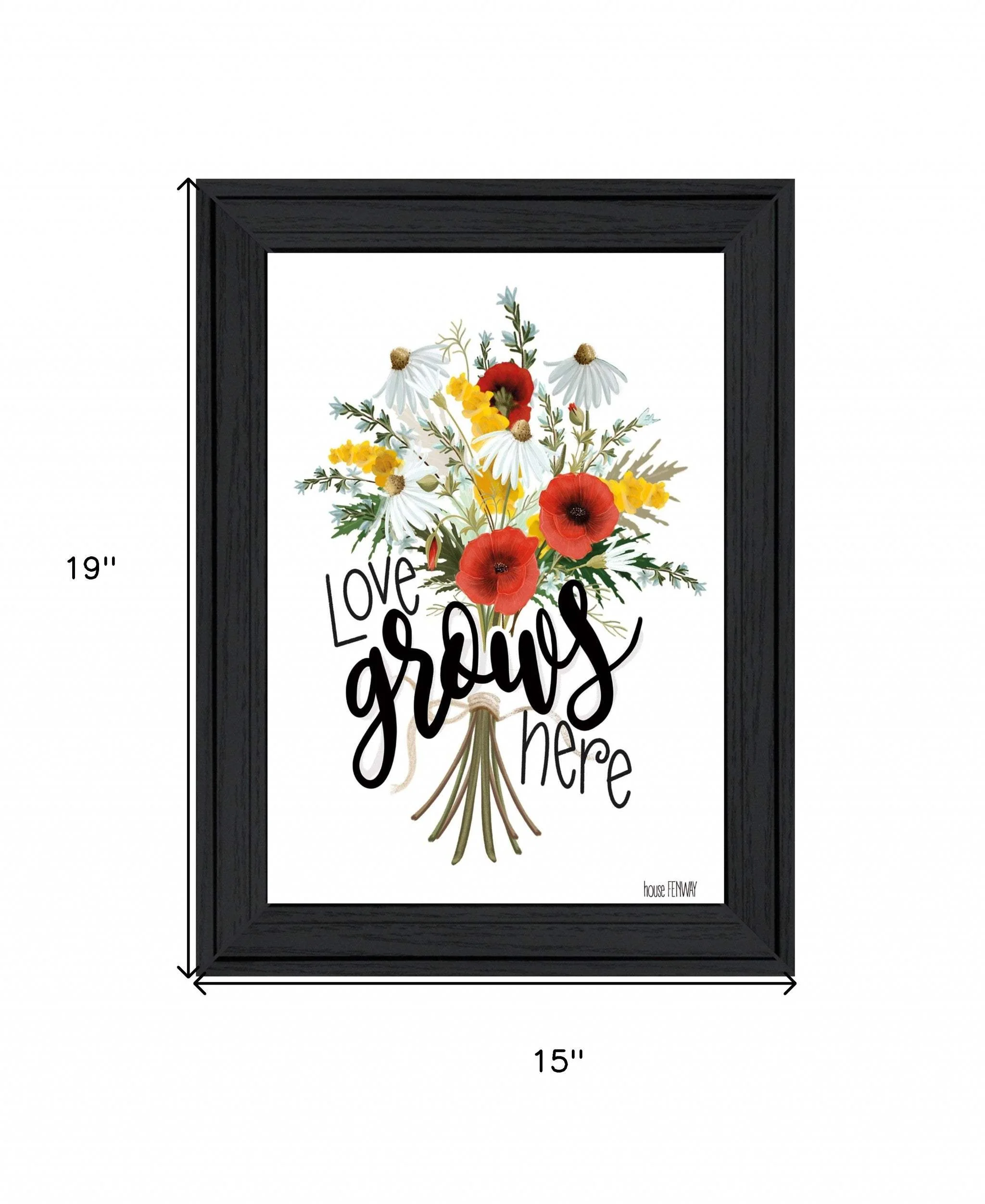 Love Grows Here 4 Black Framed Print Wall Art - Image 5