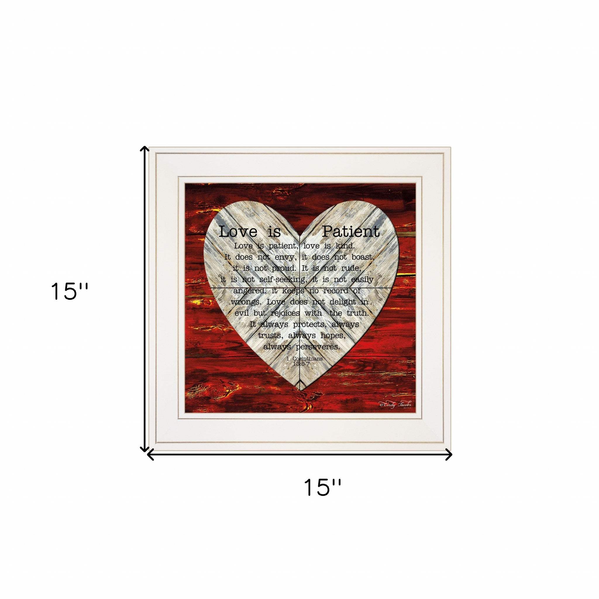 Love is Patient 1 White Framed Print Wall Art - Image 5