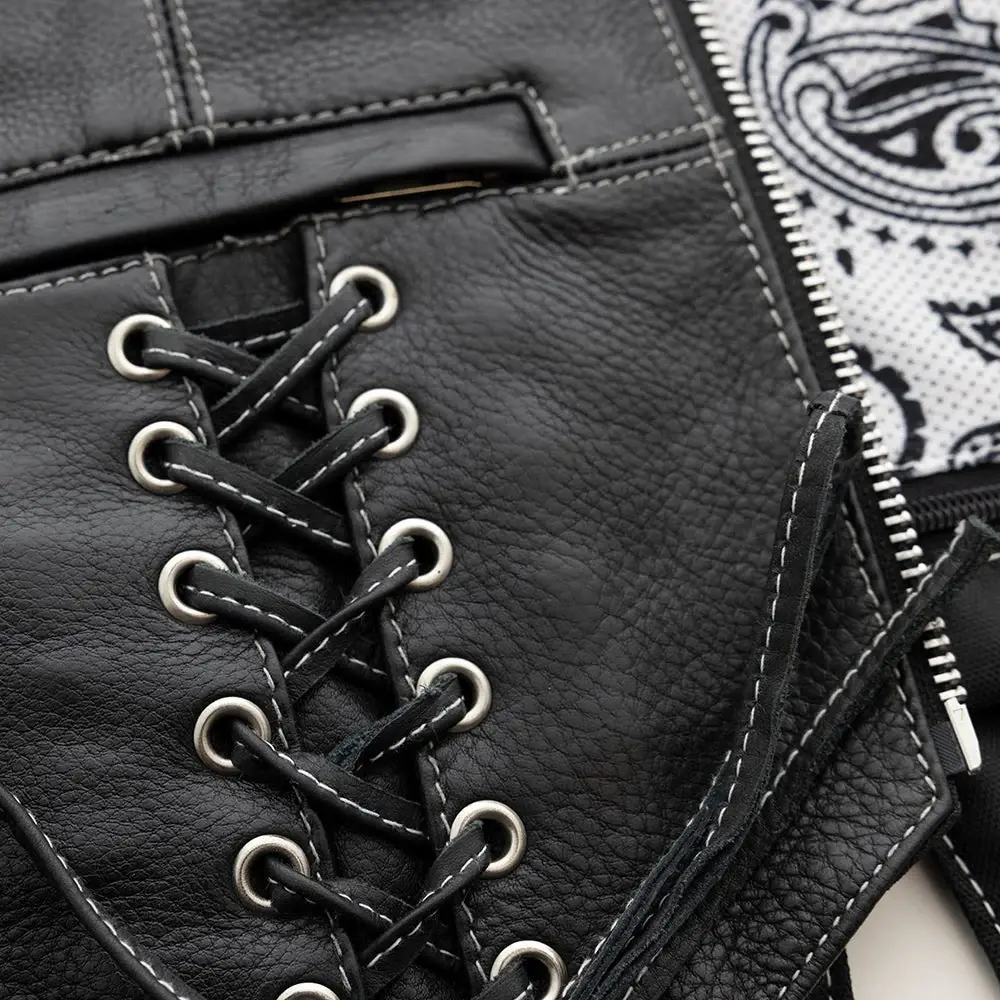 Love Lace Women's Motorcycle Leather Vest - Image 4