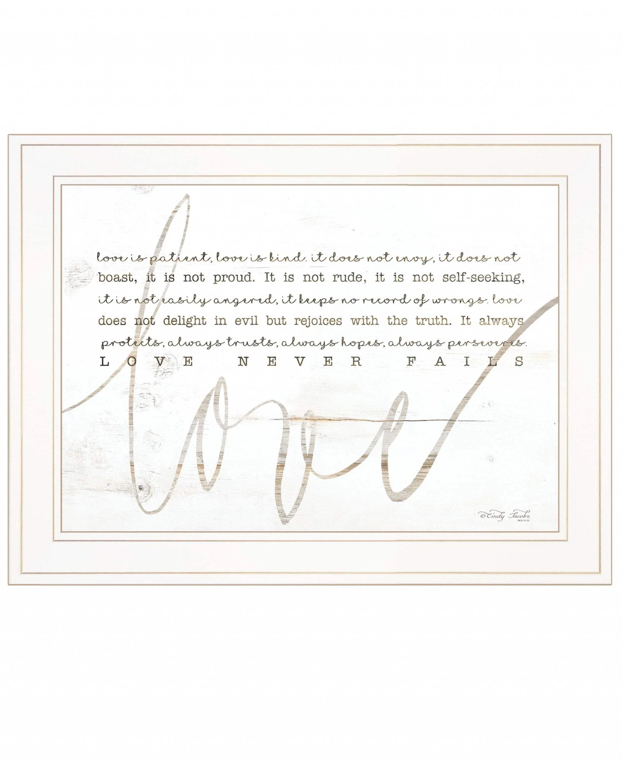 Love Never Fails 2 White Framed Print Wall Art - Image 2