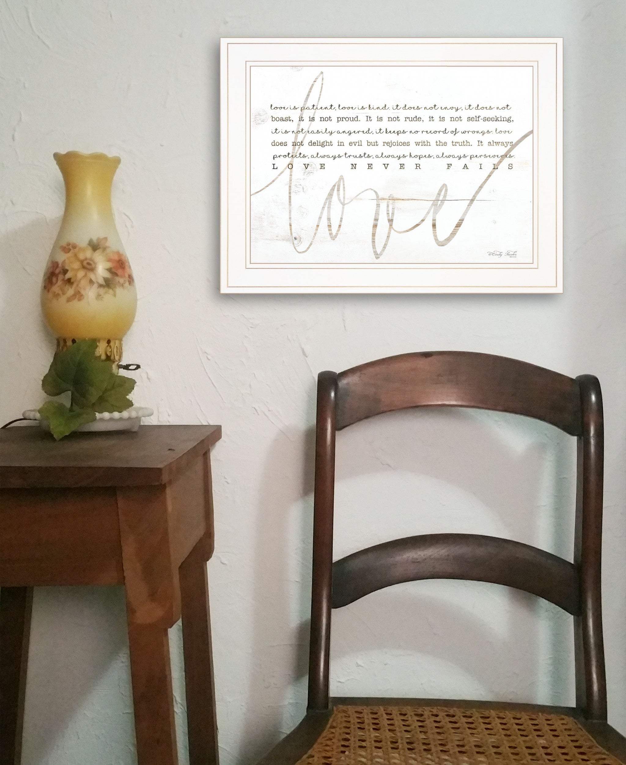 Love Never Fails 2 White Framed Print Wall Art - Image 4