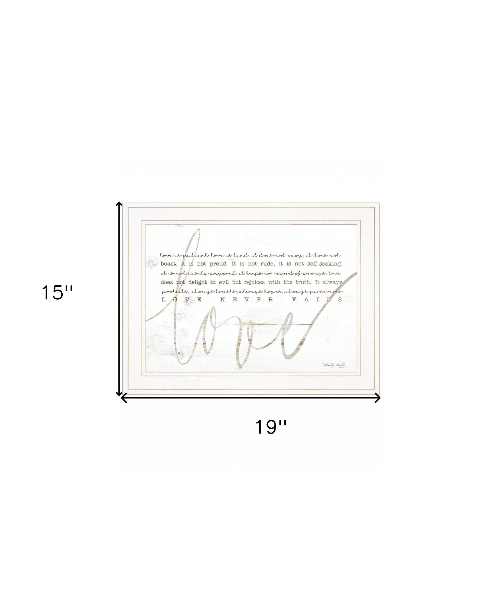 Love Never Fails 2 White Framed Print Wall Art - Image 5