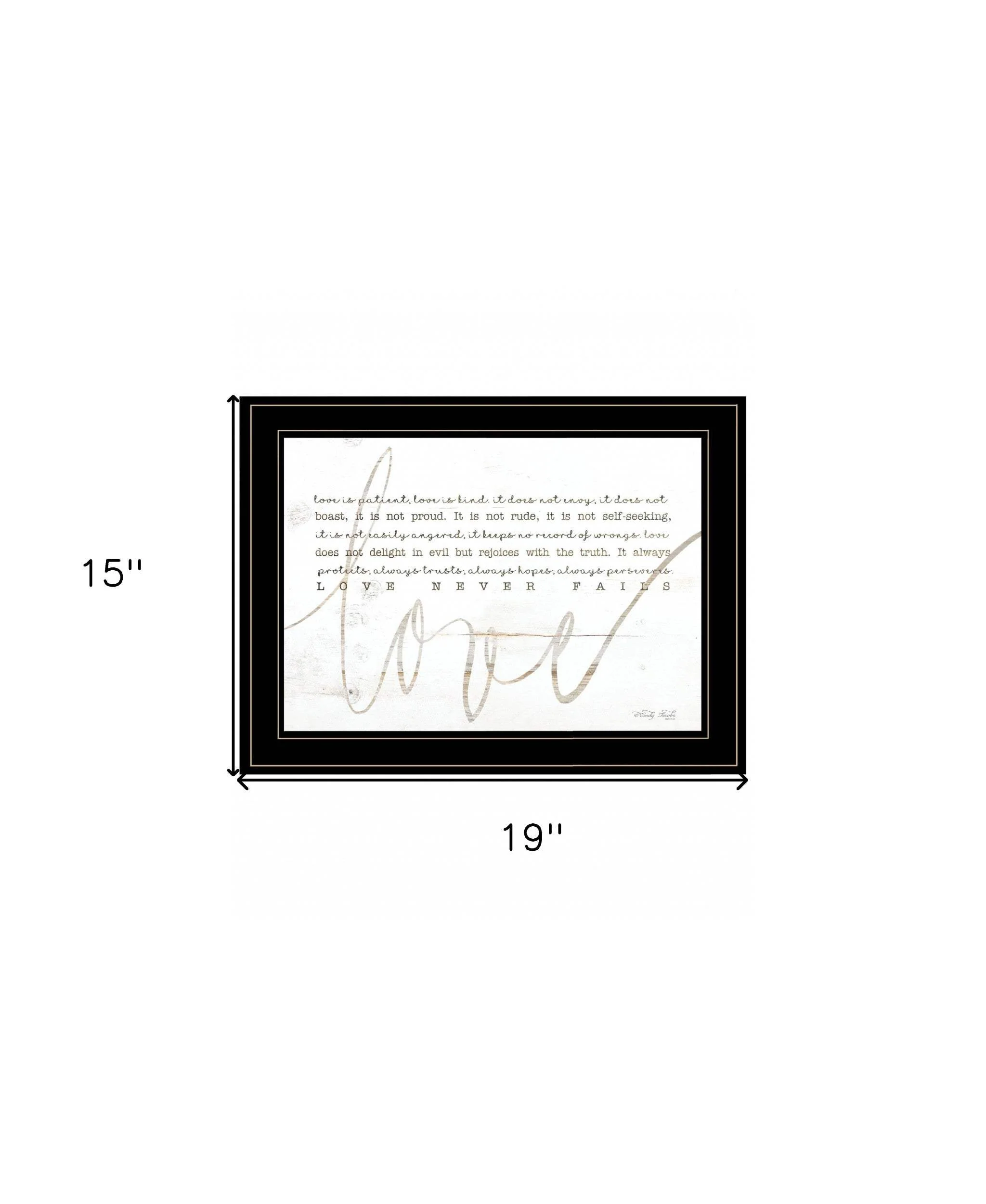 Love Never Fails 3 Black Framed Print Wall Art - Image 5