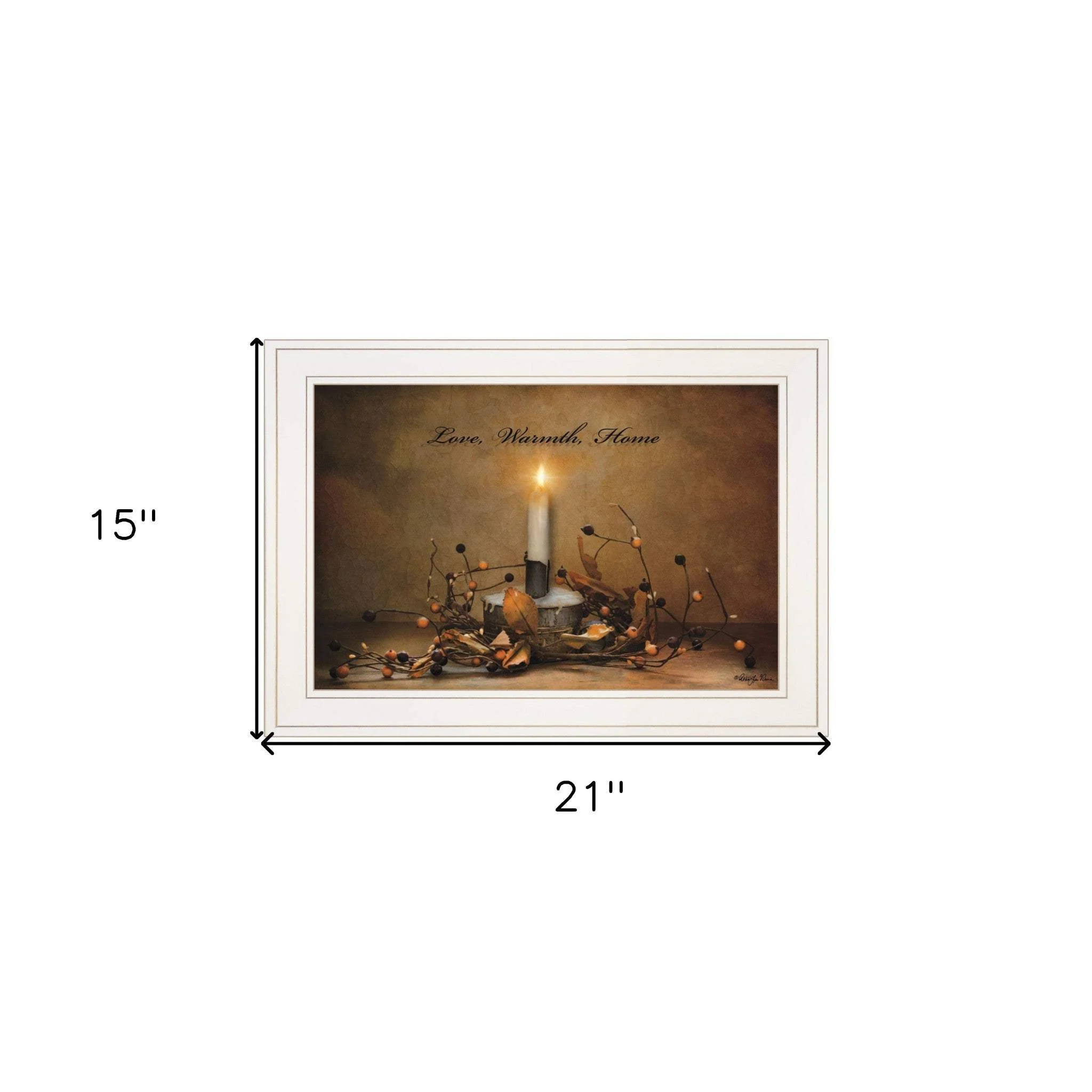 Love Warmth Home 1 White Framed Print Wall Art - Image 6