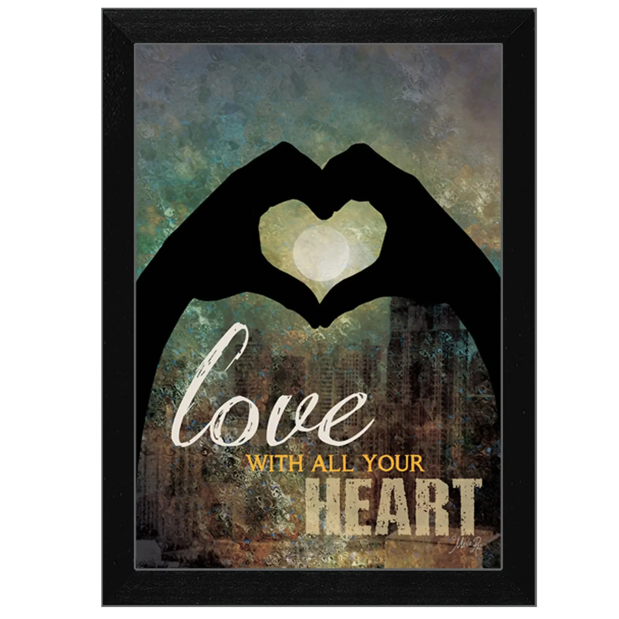 Love with all Your Heart 1 Black Framed Print Wall Art - Image 2