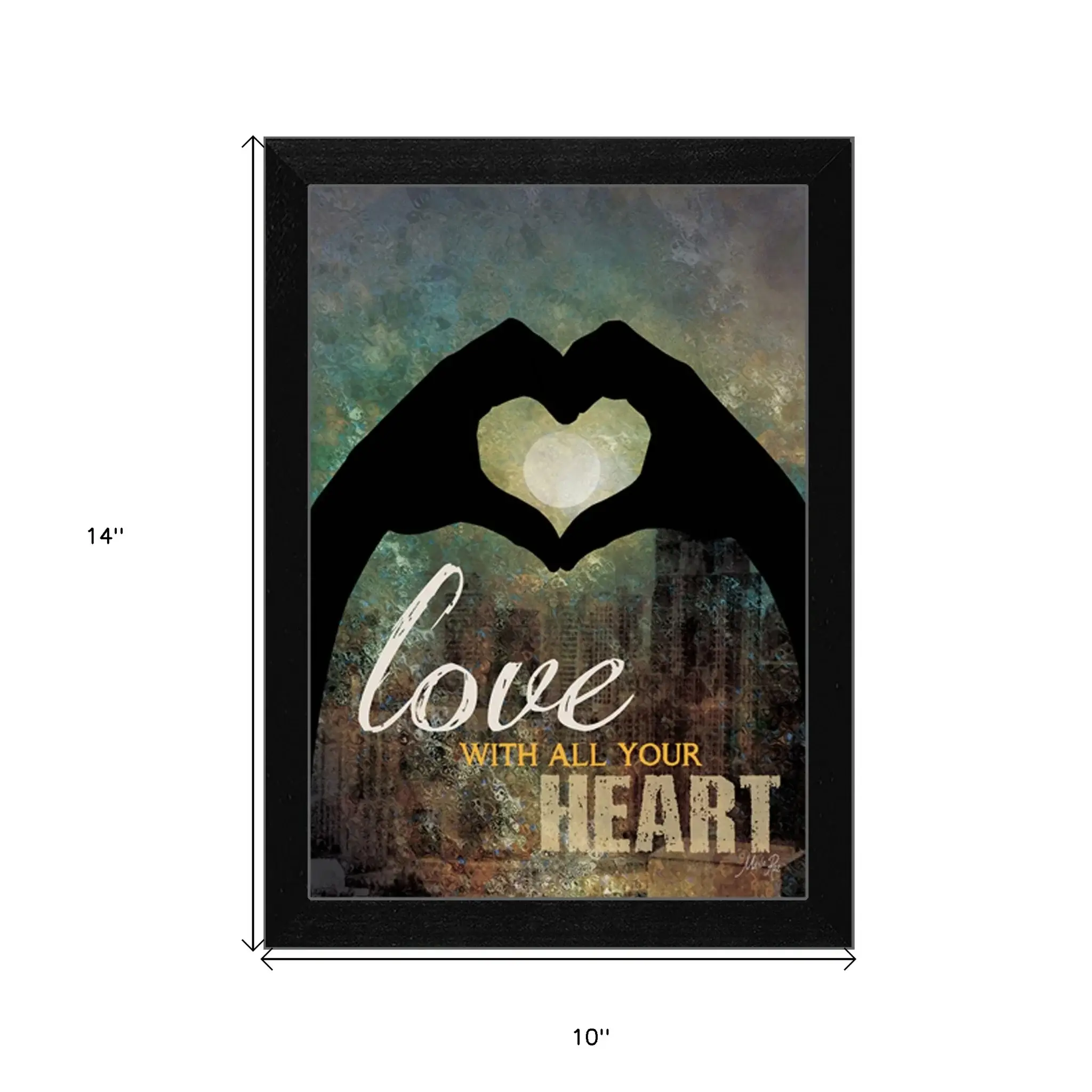 Love with all Your Heart 1 Black Framed Print Wall Art - Image 6