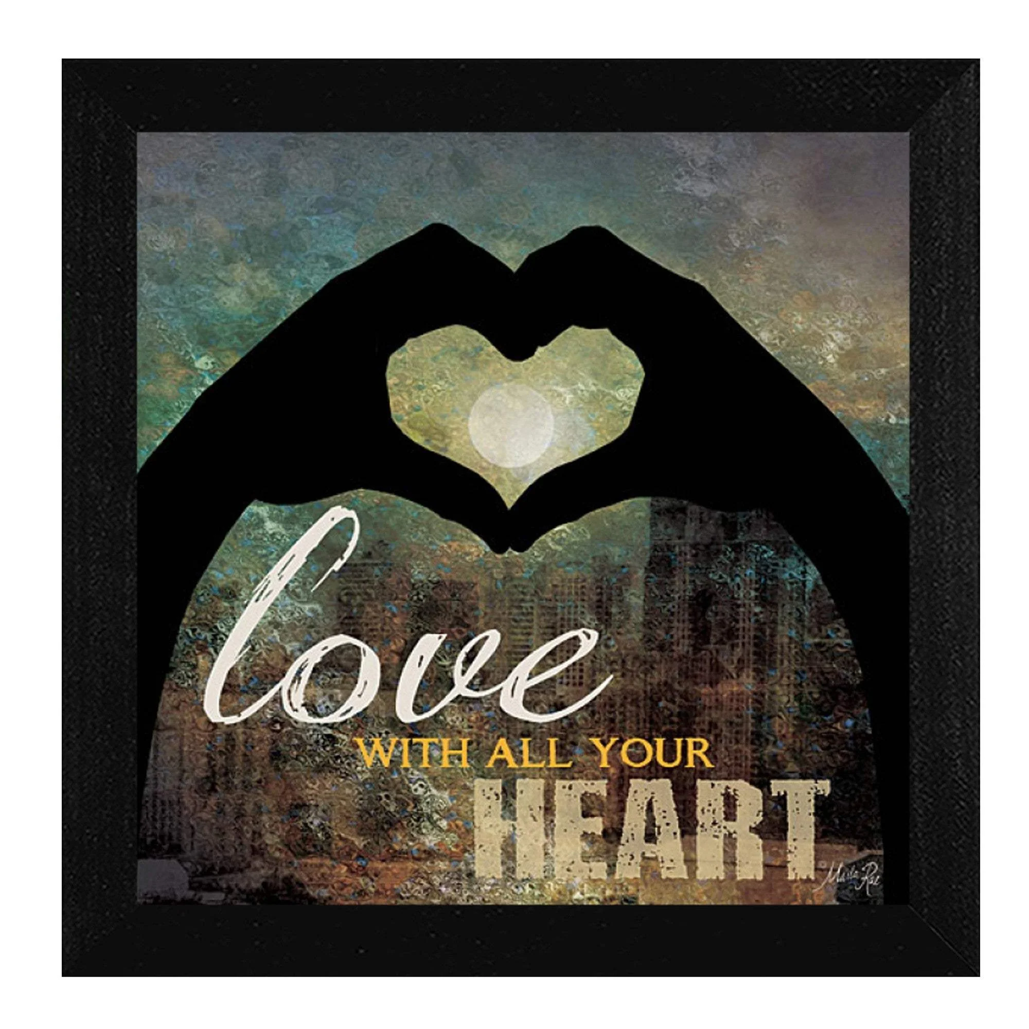 Love with all Your Heart 2 Black Framed Print Wall Art - Image 2
